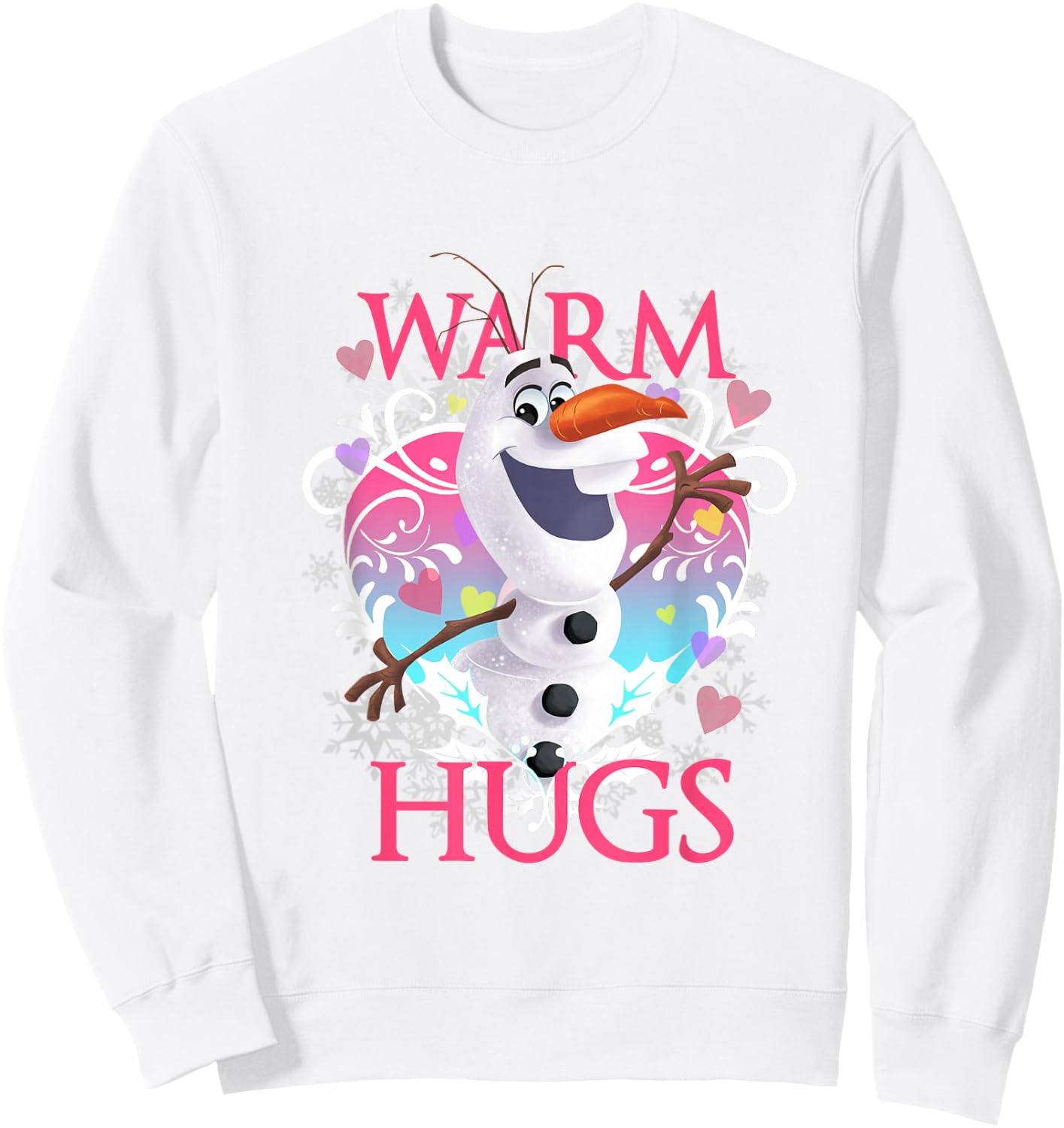 Disney Frozen Warm Hugs Olaf Heart Shaped Vintage Portrait Sweatshirt - Sweatshirt | White
