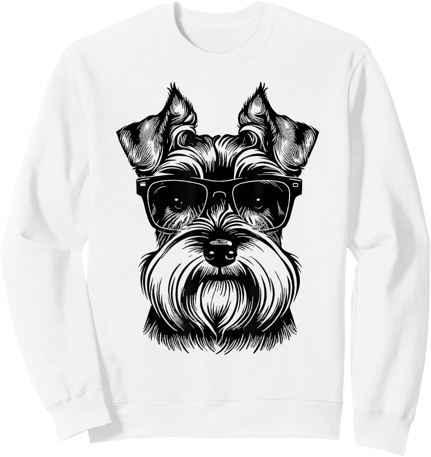 Miniature Schnauzer Miniature Schnauzer dog with sunglasses Sweatshirt - Sweatshirt | White
