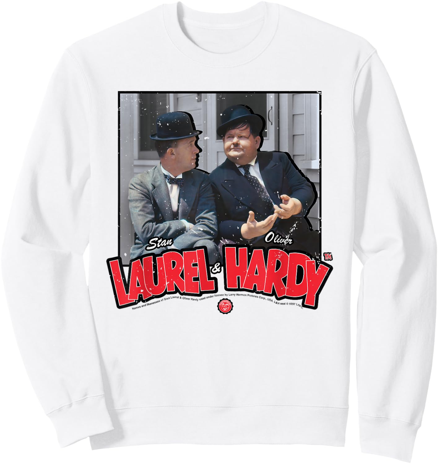 Comic Duo Stan Laurel and Oliver Hardy Sweatshirt - Sweatshirt | White