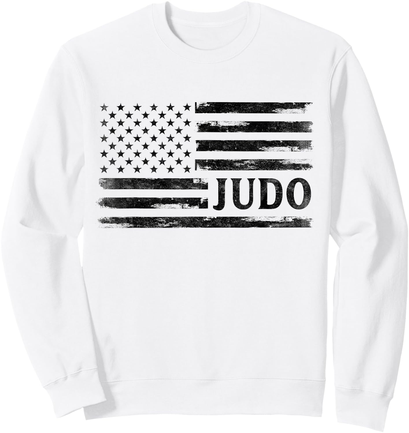 Judo Black Vintage USA Flag Coach Boy Sweatshirt - Sweatshirt | White