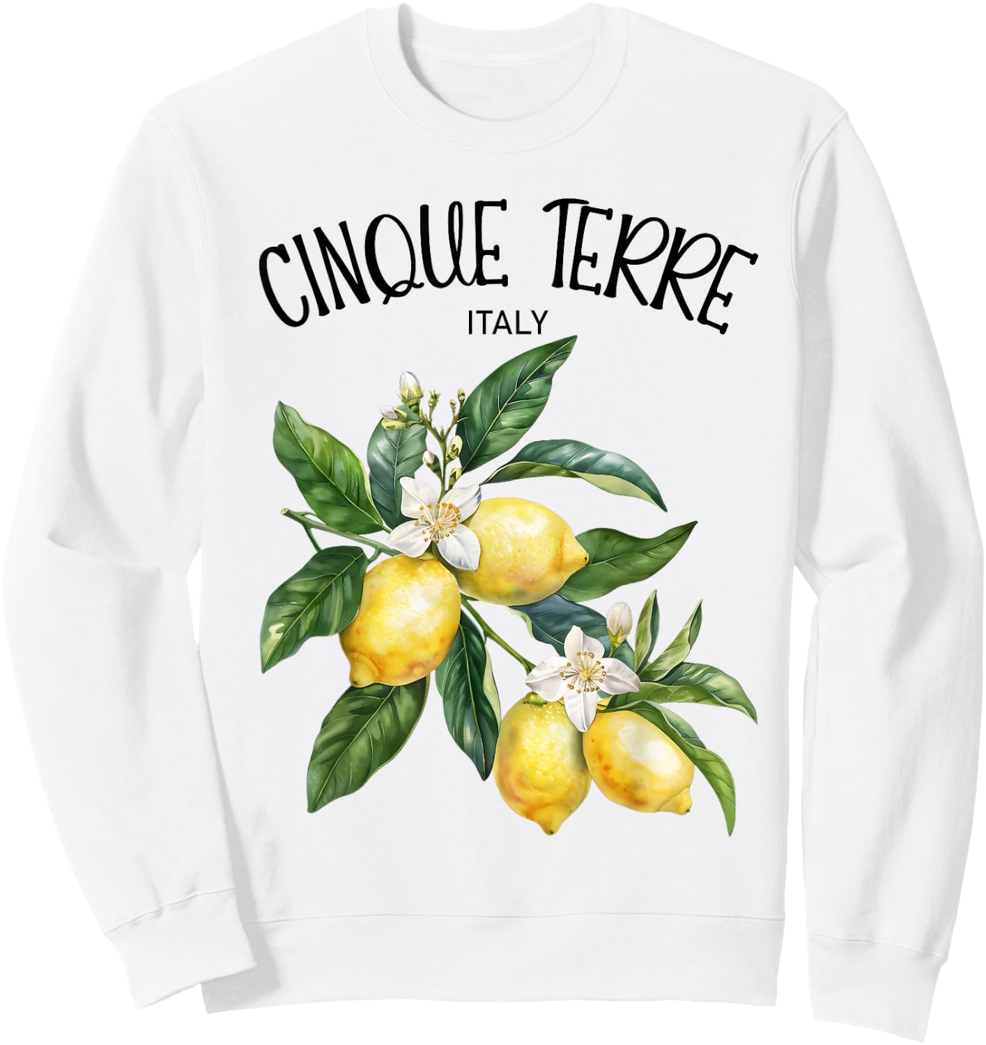 Cinque Terre Lemon Art Italian Fruit Lover Italy Riviera Sweatshirt - Sweatshirt | White
