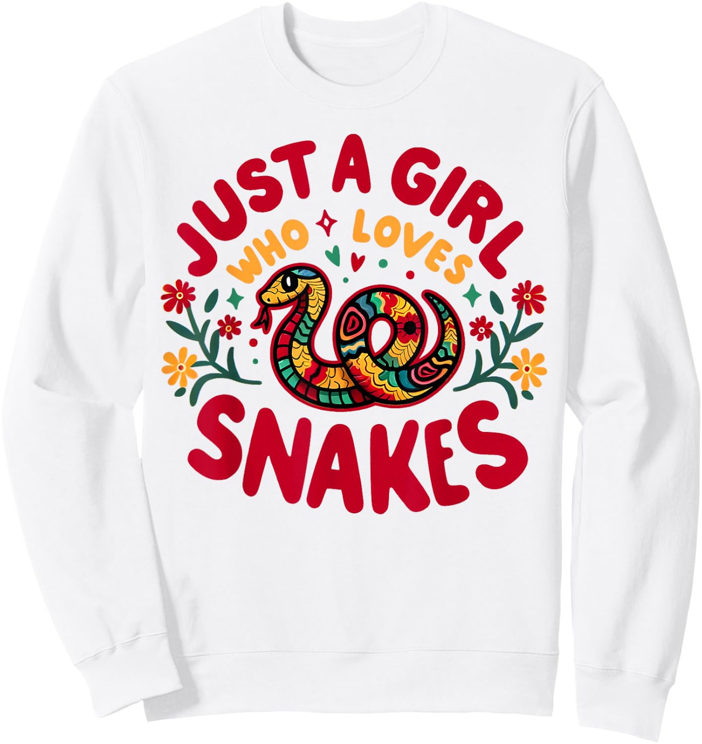 Snake Lover - Girl Loves Snakes - Woman Snake Sweatshirt - Sweatshirt | White