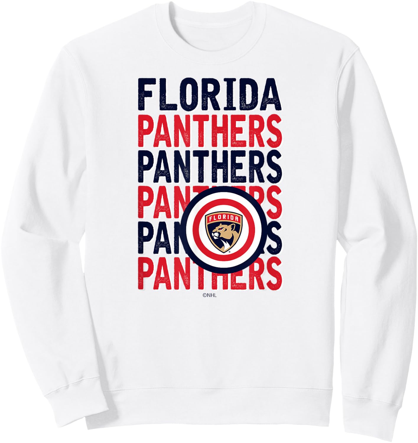Florida Panthers Repeat Heather Gray Officially Licensed Sweatshirt - Sweatshirt | White