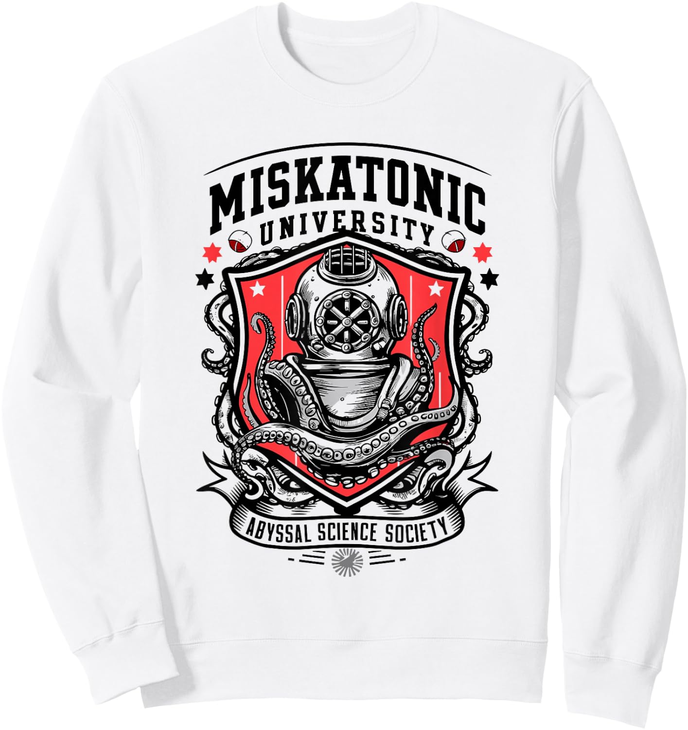 Miskatonic University Abyssal Science Society Nautic Cthulhu Sweatshirt - Sweatshirt | White