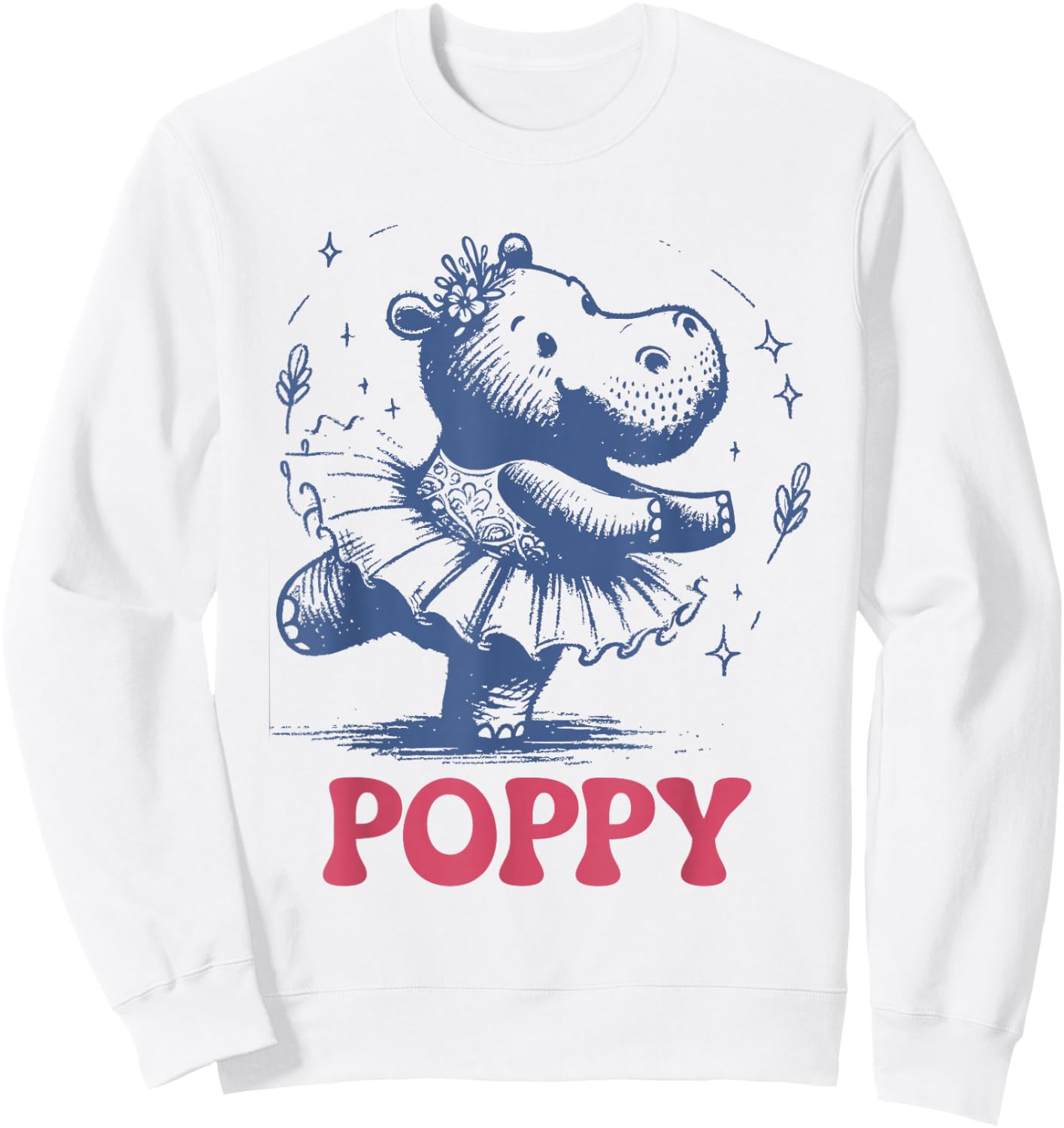 Poppy the Baby Pygmy Hippo. Richmond. I Love Poppy Sweatshirt - Sweatshirt | White