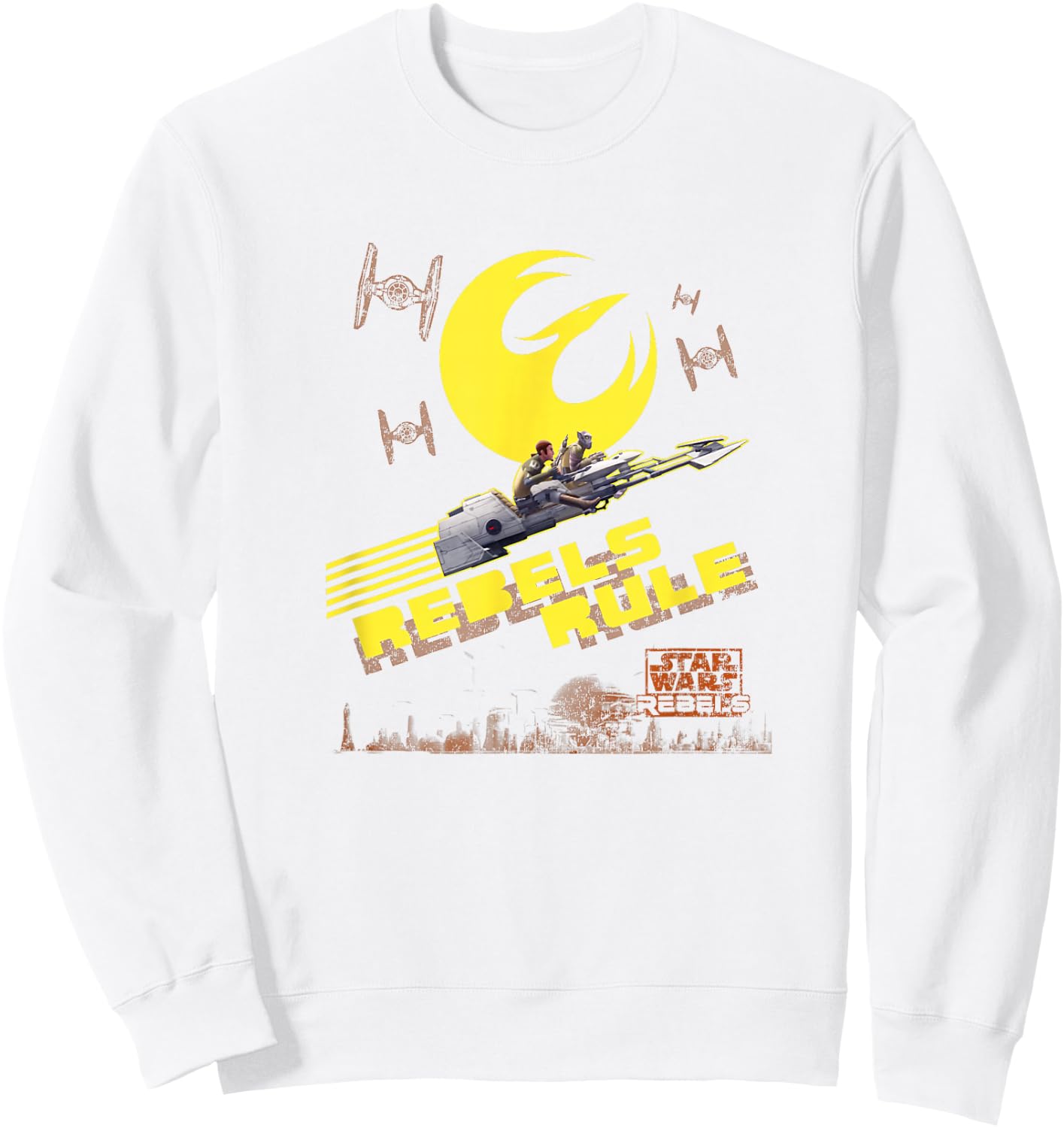 Star Wars Rebels Kanan & Zeb Riding Space Bikes Vintage Sweatshirt - Sweatshirt | White