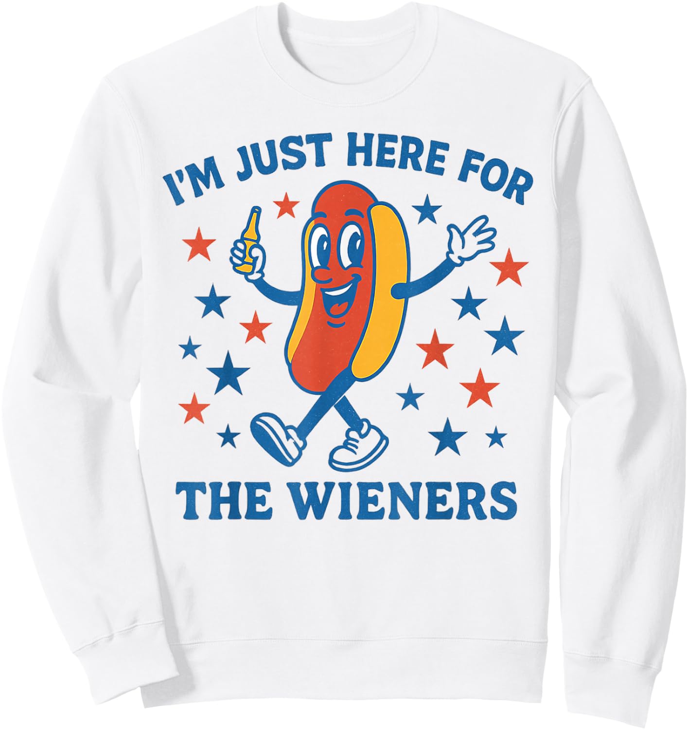 Im Only Here for the Wieners Design Sweatshirt - Sweatshirt | White