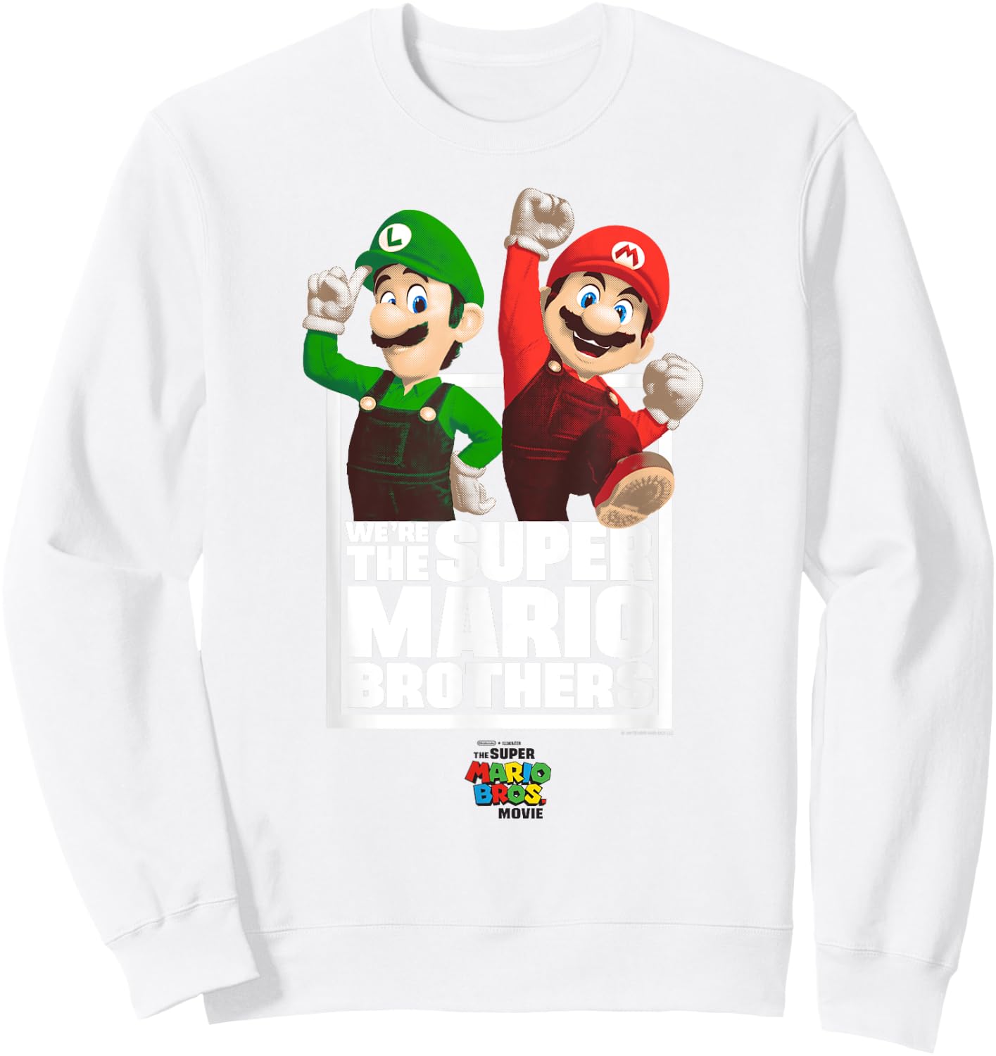 The Super Mario Bros. Movie The Super Mario Bros. Portrait , blue Sweatshirt - Sweatshirt | White