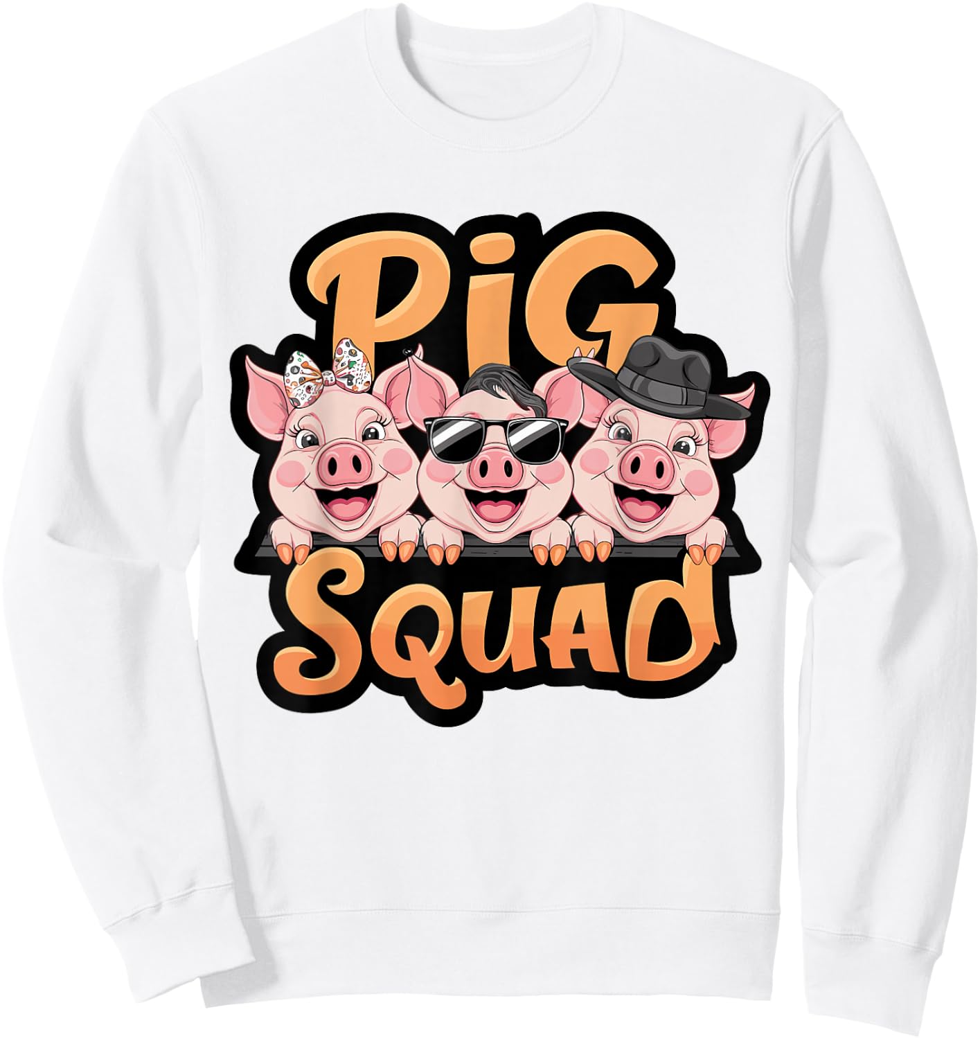 Pig Squad for Pig Lover Stuff | Kids Pig Sweatshirt - Sweatshirt | White
