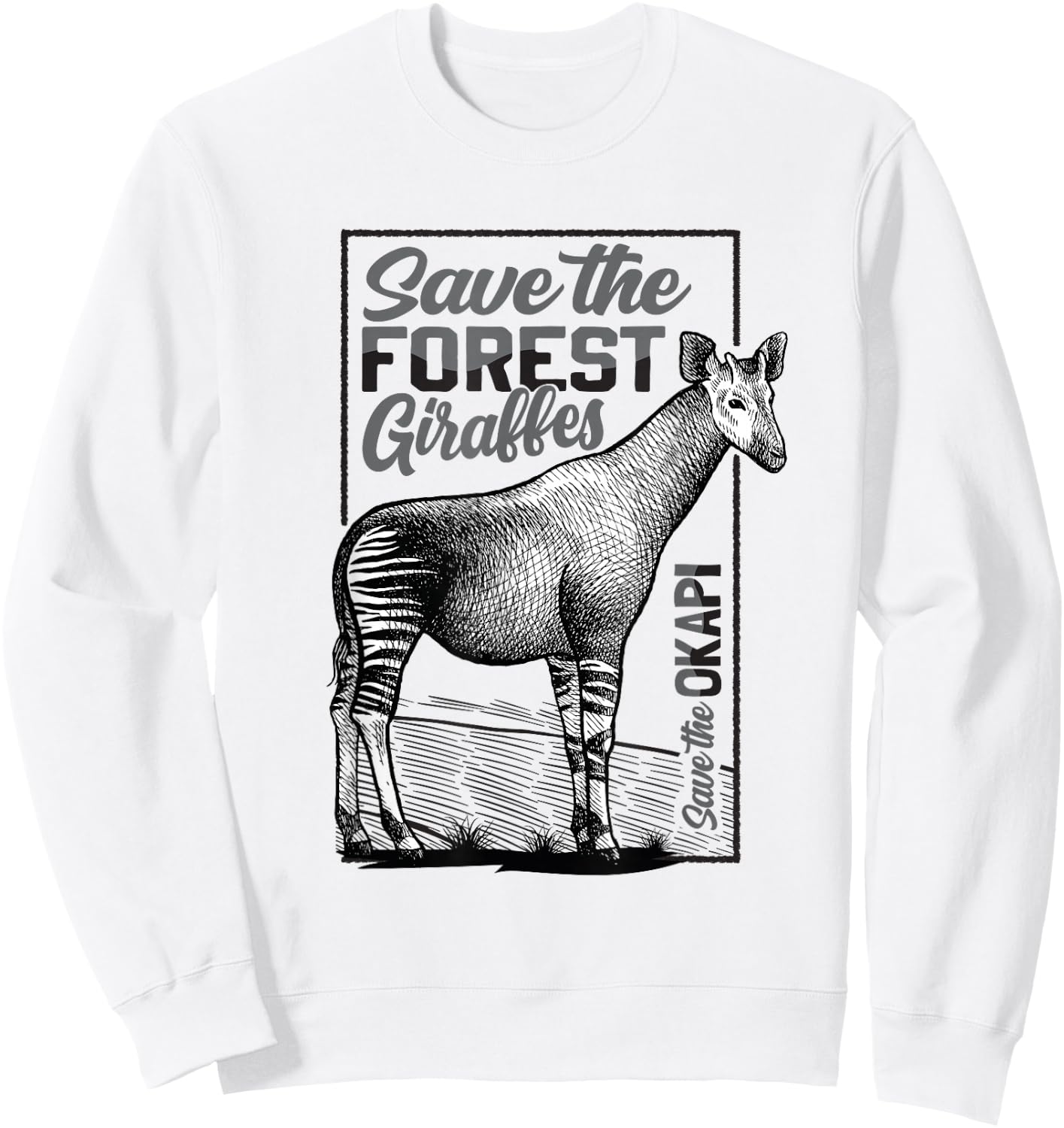 Okapi Zookeeper Save the Okapi - Okapi Lover Sweatshirt - Sweatshirt | White