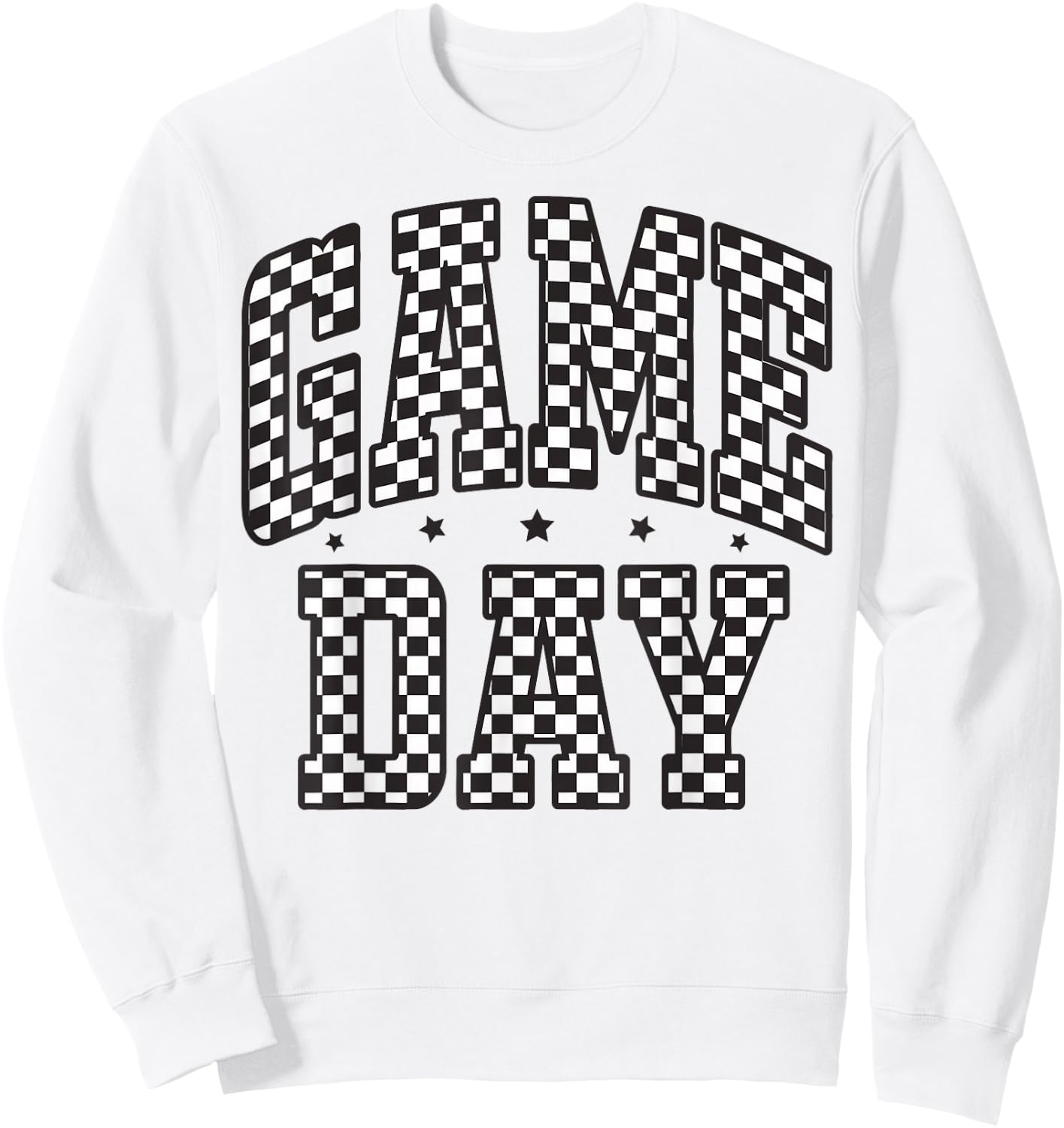 Funny Checkered Game Day Football Black White Gift Women Sweatshirt - Sweatshirt | White