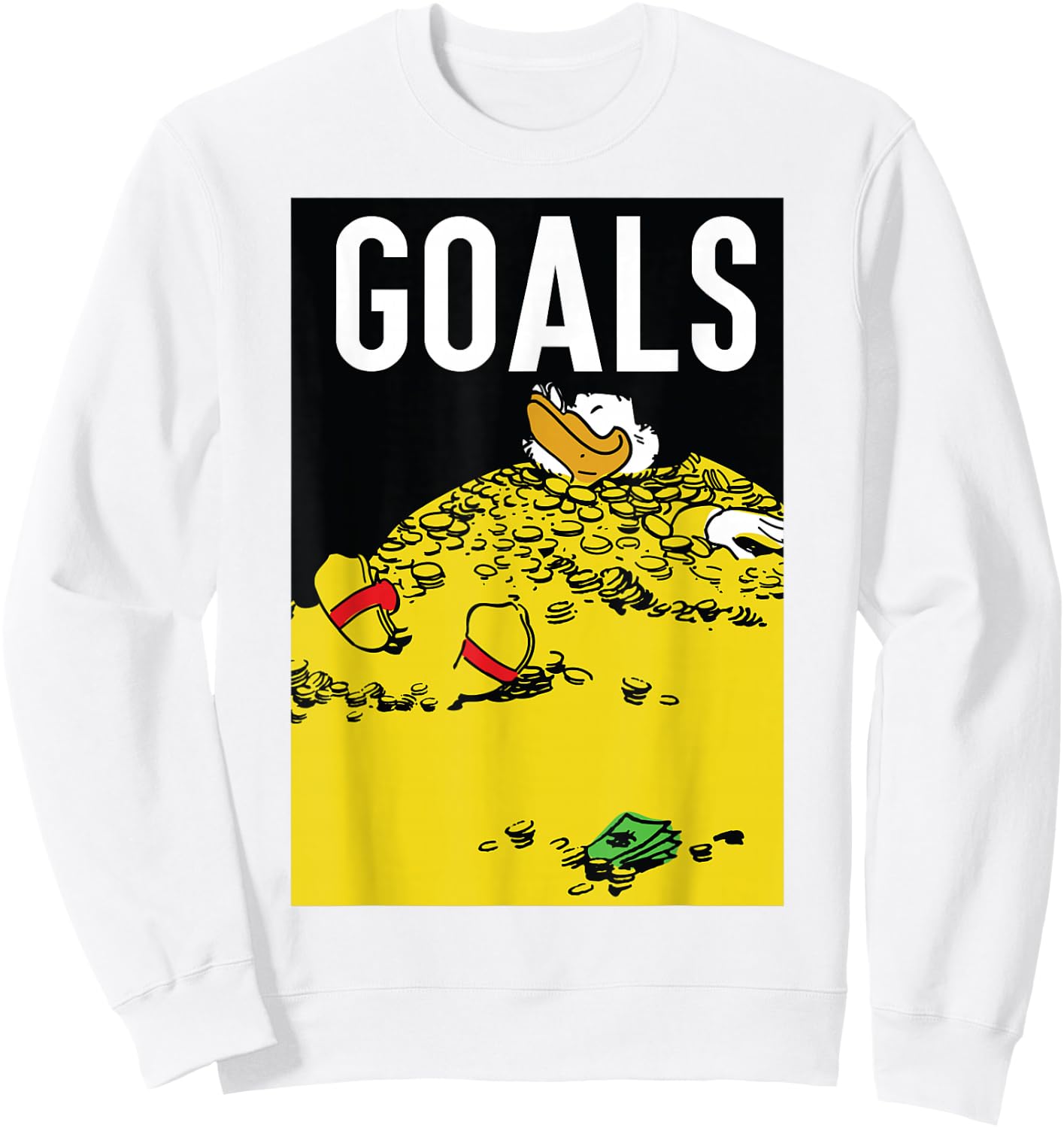 Disney - Duck Tales Scrooge Money Goals Sweatshirt - Sweatshirt | White