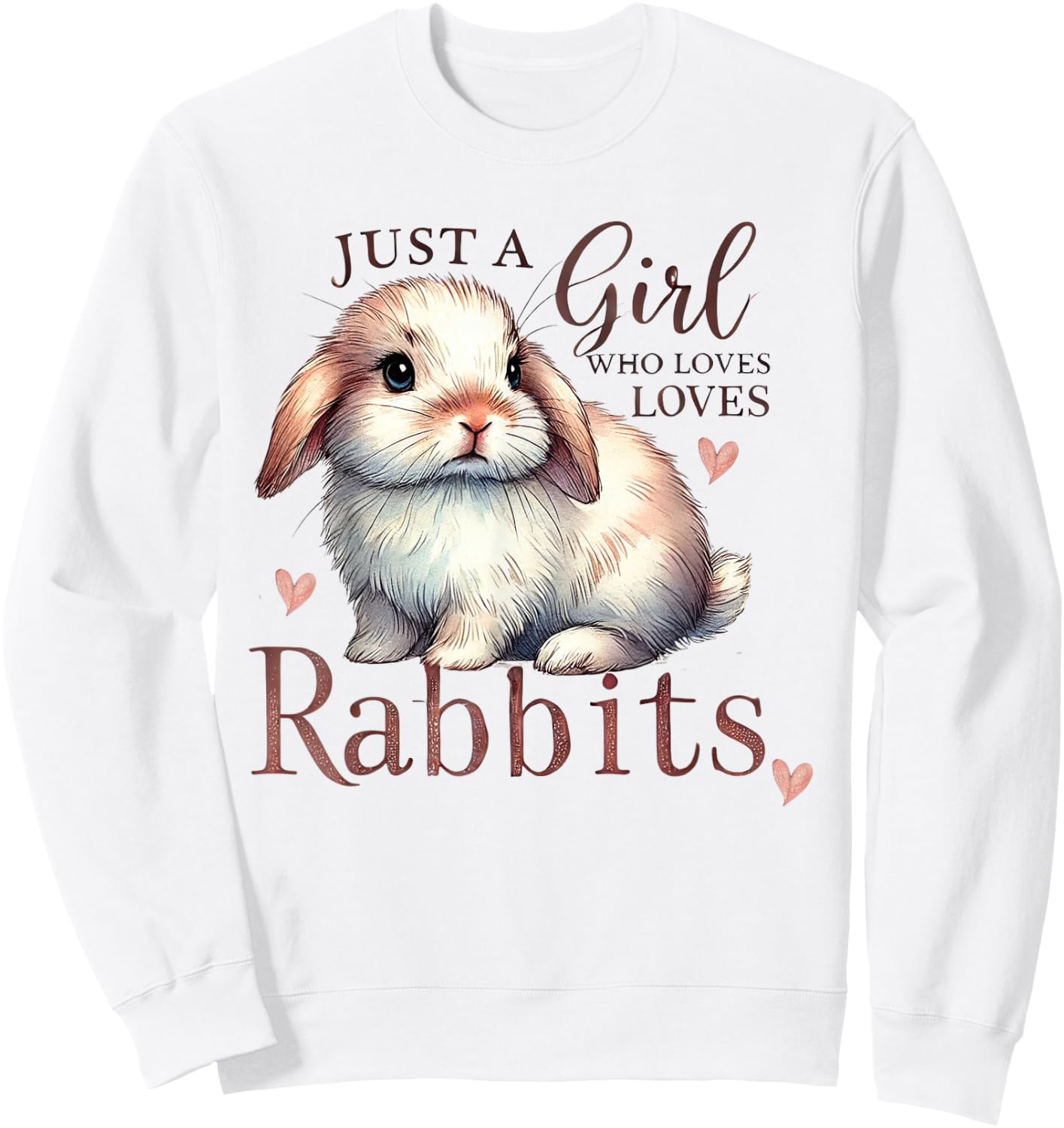 Just A Girl Who Loves Rabbits Cute Toddlers Kids Mom Rabbit Sweatshirt - Sweatshirt | White