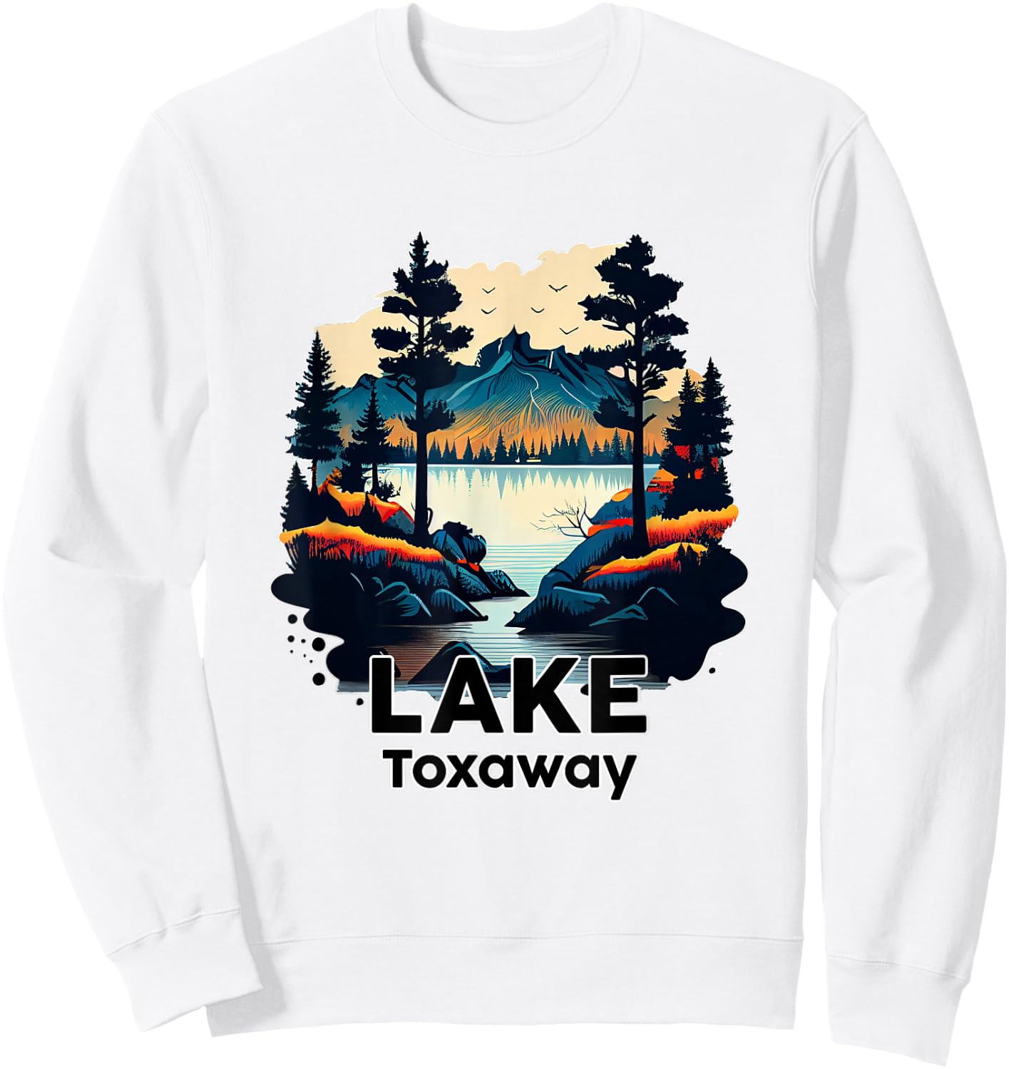 Lake Toxaway Retro Minimalist Lake Toxaway Sweatshirt - Sweatshirt | White