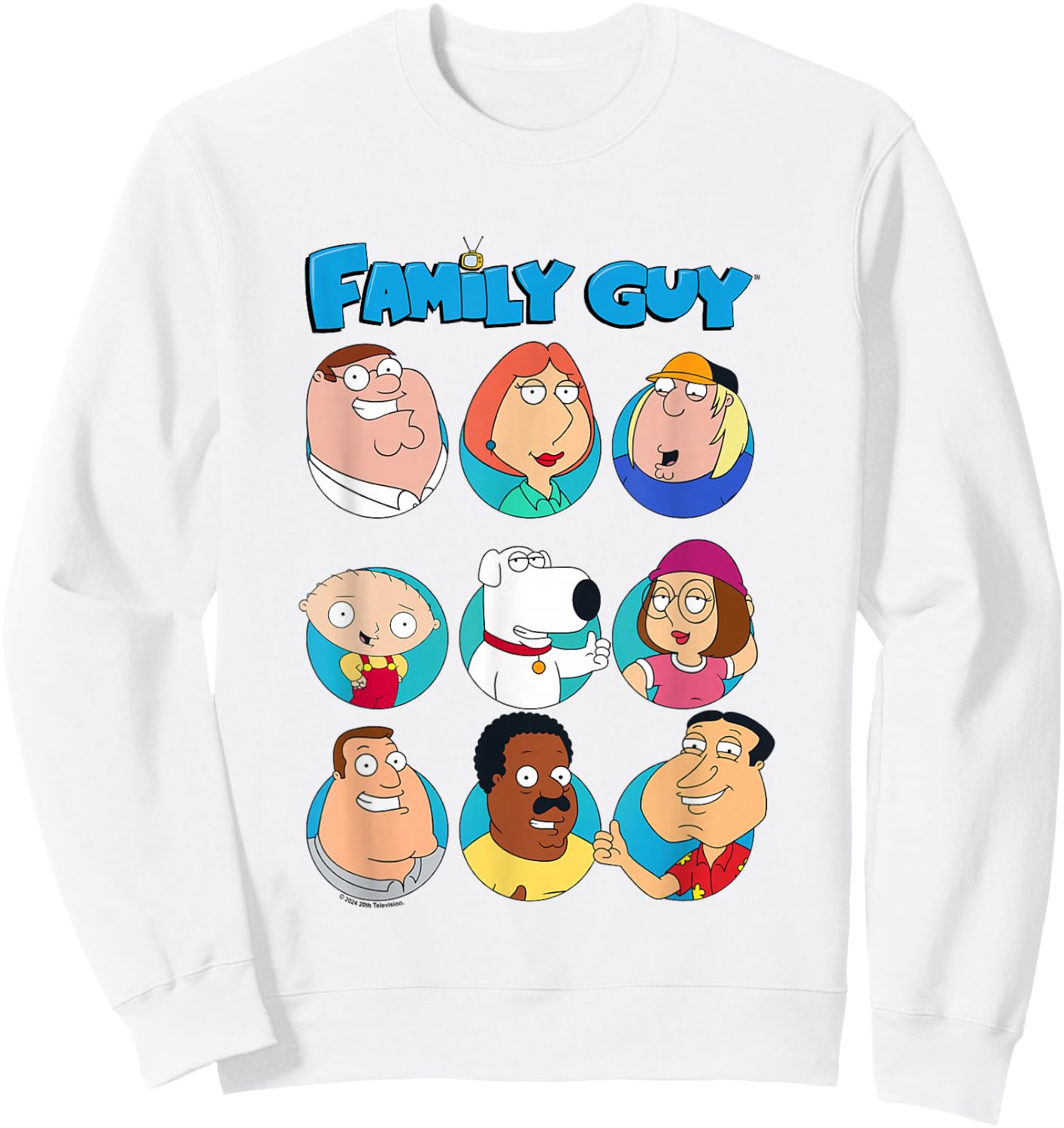 Family Guy Quahog's First Family Group Box Up , Blue, S Sweatshirt - Sweatshirt | White