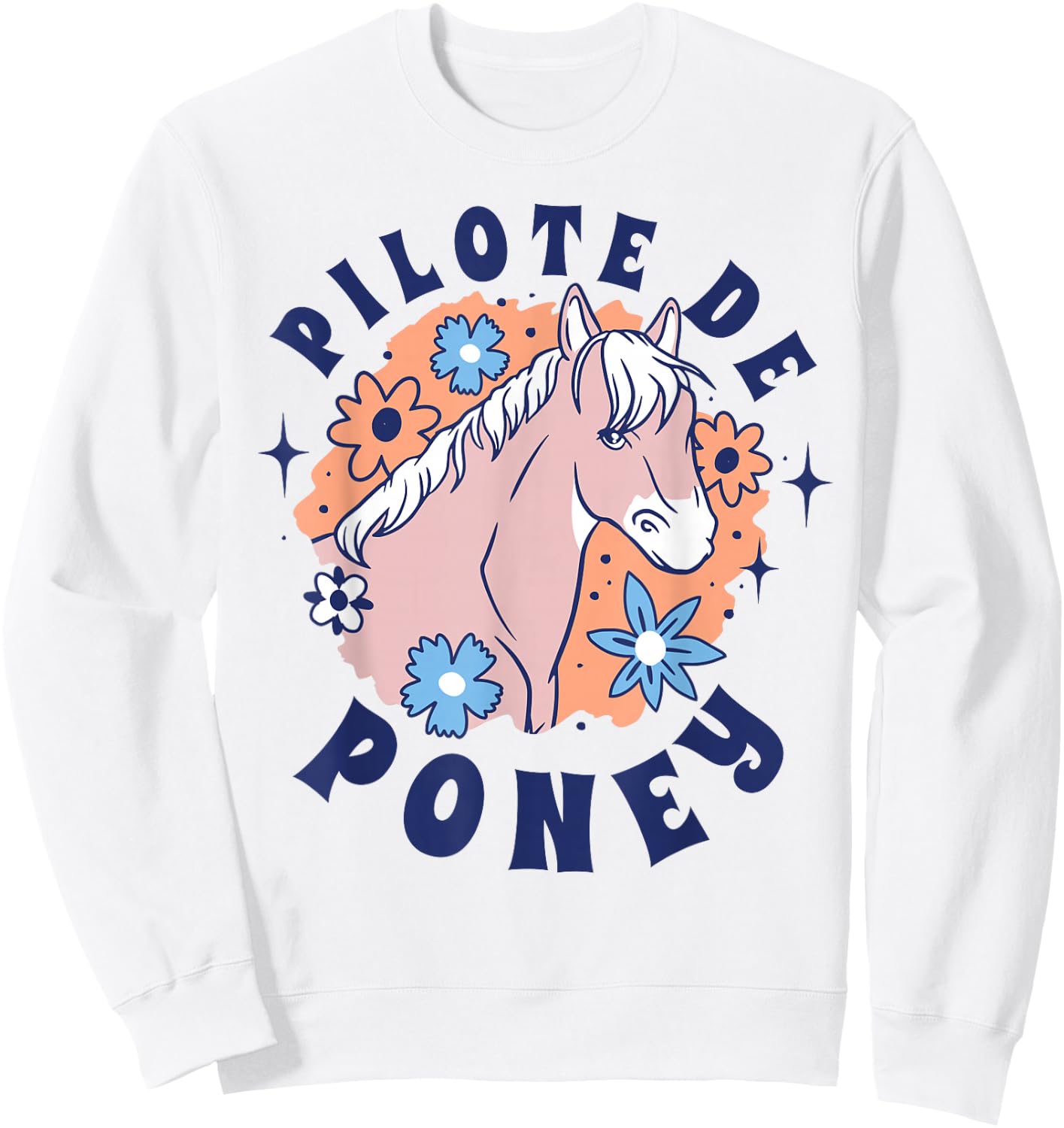 Girl Horse Riding Pony Pilot Girl Horses , white, S Sweatshirt - Sweatshirt | White