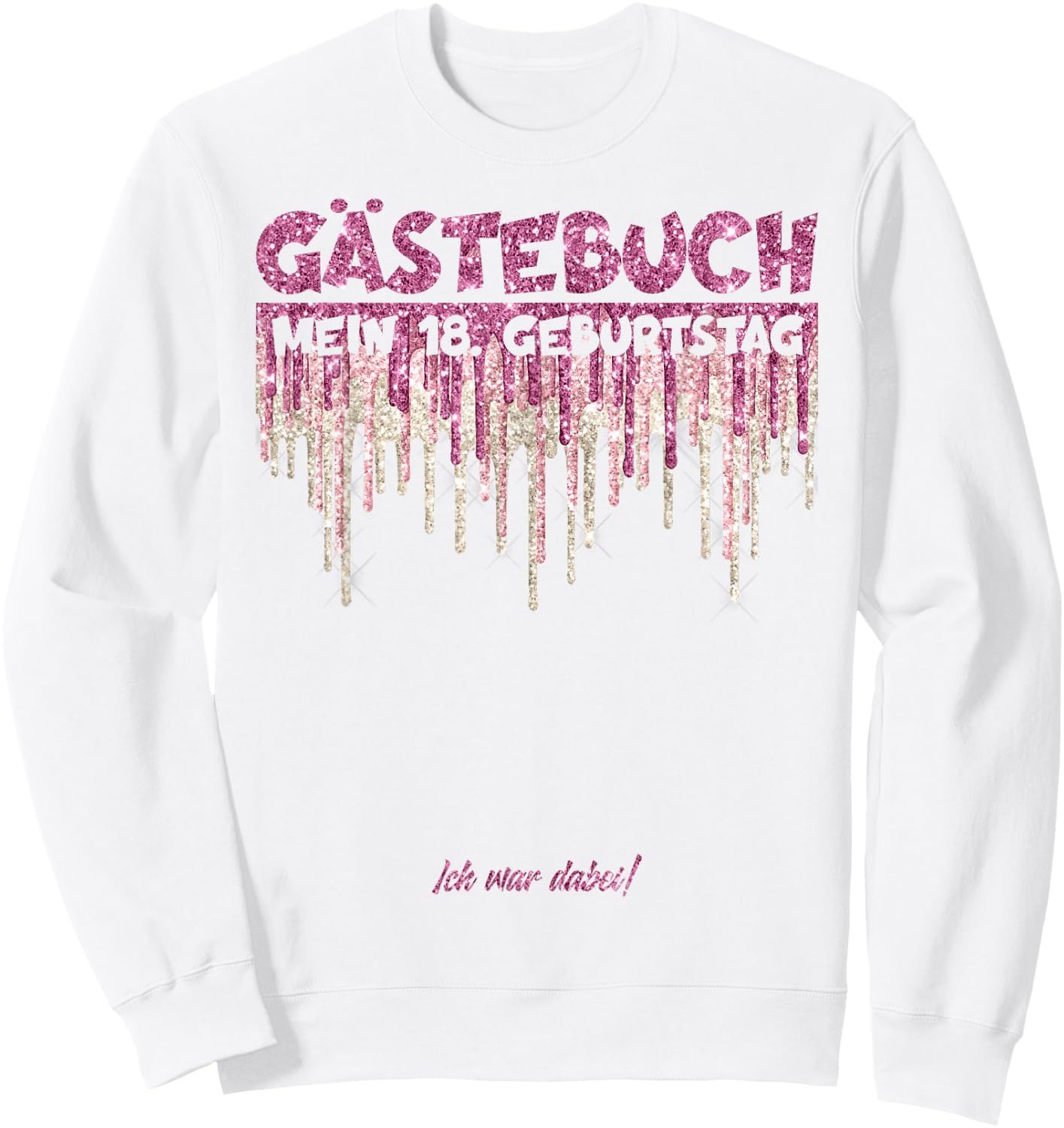 18 Jahre Guest List 18th Birthday Guest Book , White Sweatshirt - Sweatshirt | White