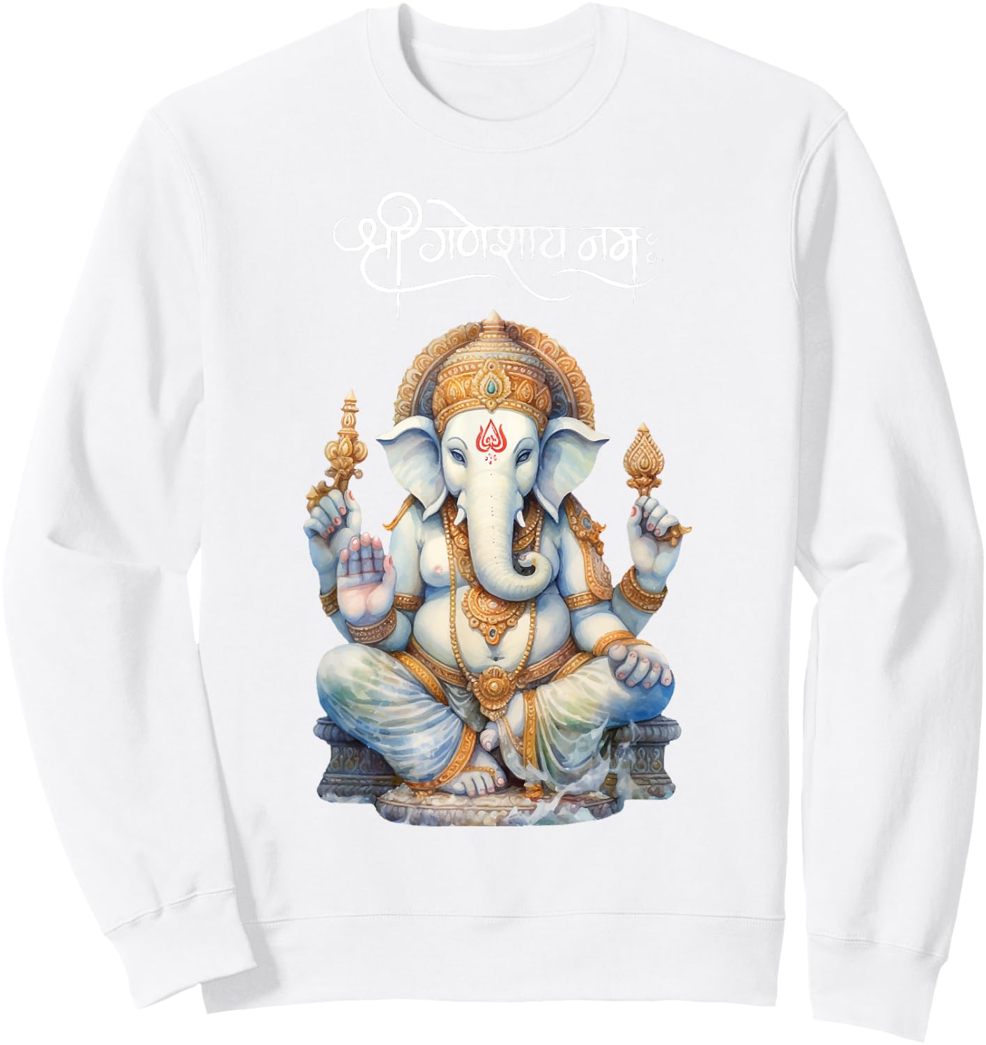 Ganesh Chaturthi-Feierlichkeiten Traditionelle Ganesh Sweatshirt - Sweatshirt | White