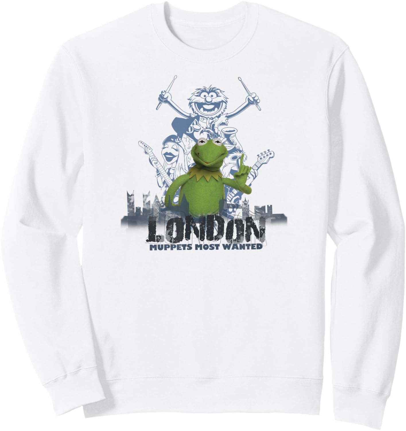 Disney The Muppets Most Wanted Vintage London Kermit Poster Sweatshirt - Sweatshirt | White