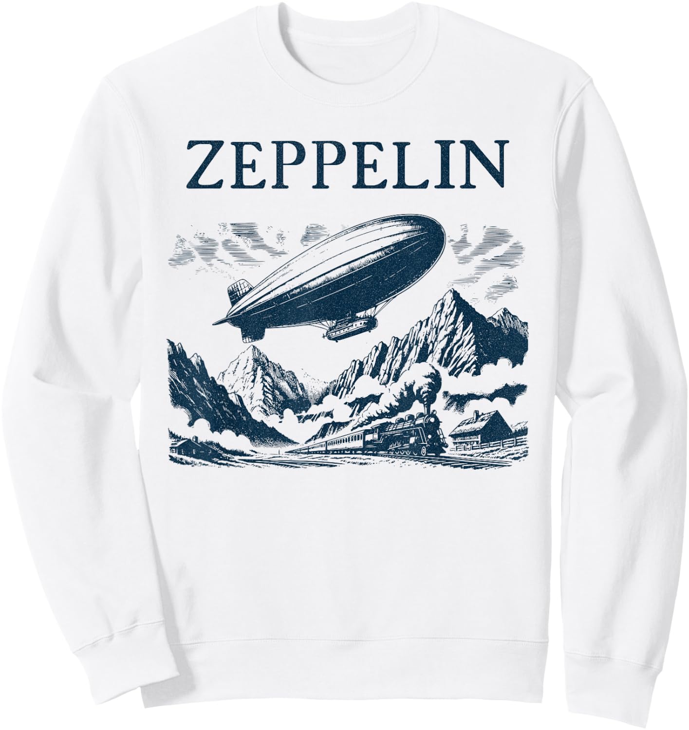Zeppelin Airship Journey - Zeppelin Flying Sweatshirt - Sweatshirt | White