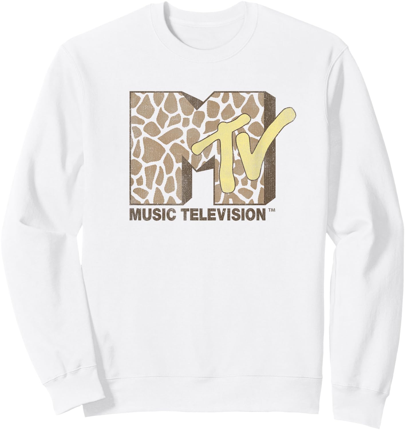 MTV Giraffe Print MTV Logo Sweatshirt - Sweatshirt | White