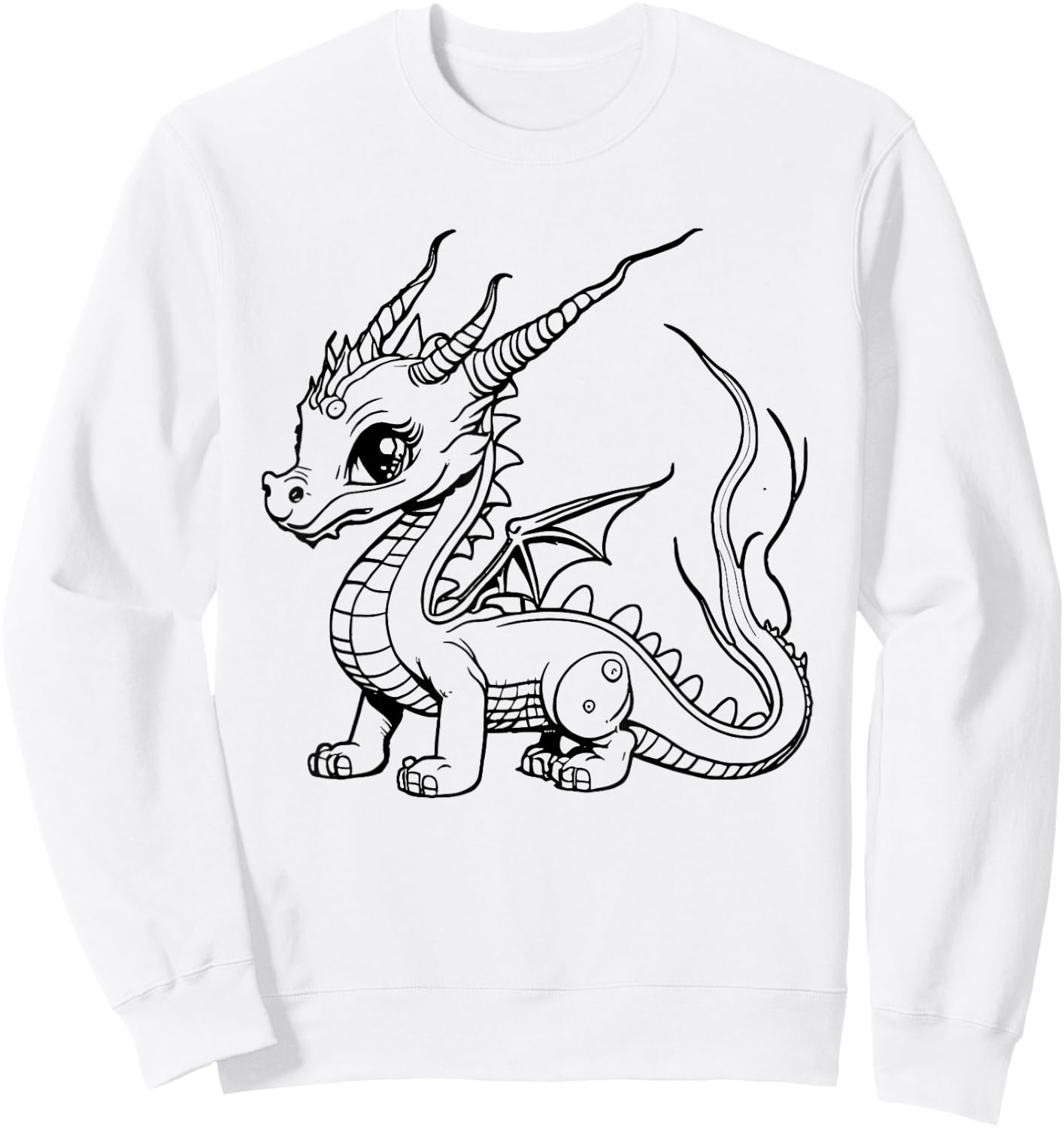 Color the dragon and paint it yourself Sweatshirt - Sweatshirt | White