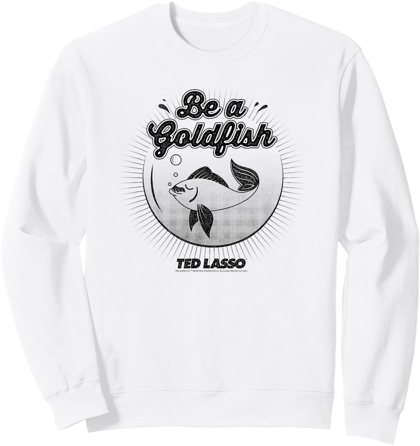 Ted Lasso Be a Goldfish Illustration Small Sweatshirt - Sweatshirt | White