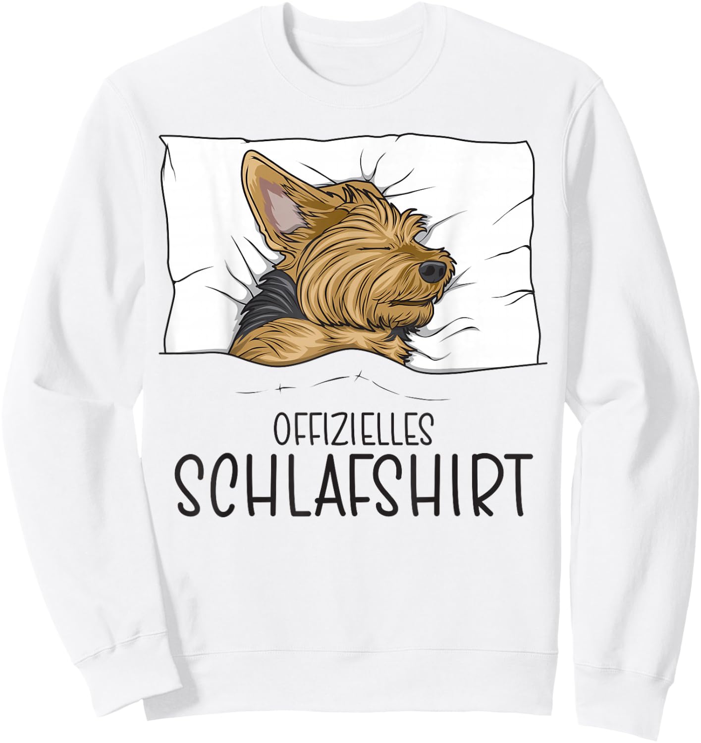 Offizielles Schlafshirt Yorkie Schlafanzug Yorkshire Terrier Sweatshirt - Sweatshirt | White