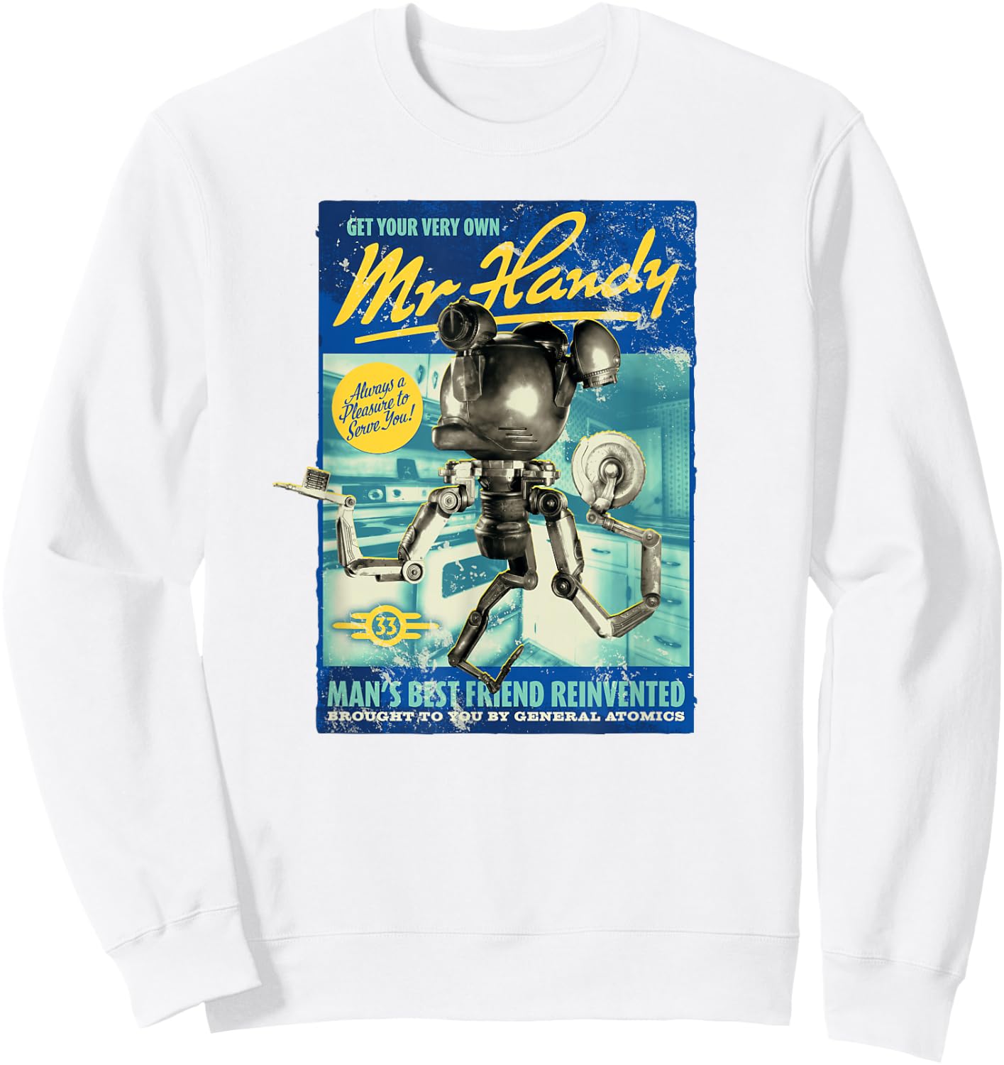 Fallout - Mr. Handy , blue Sweatshirt - Sweatshirt | White