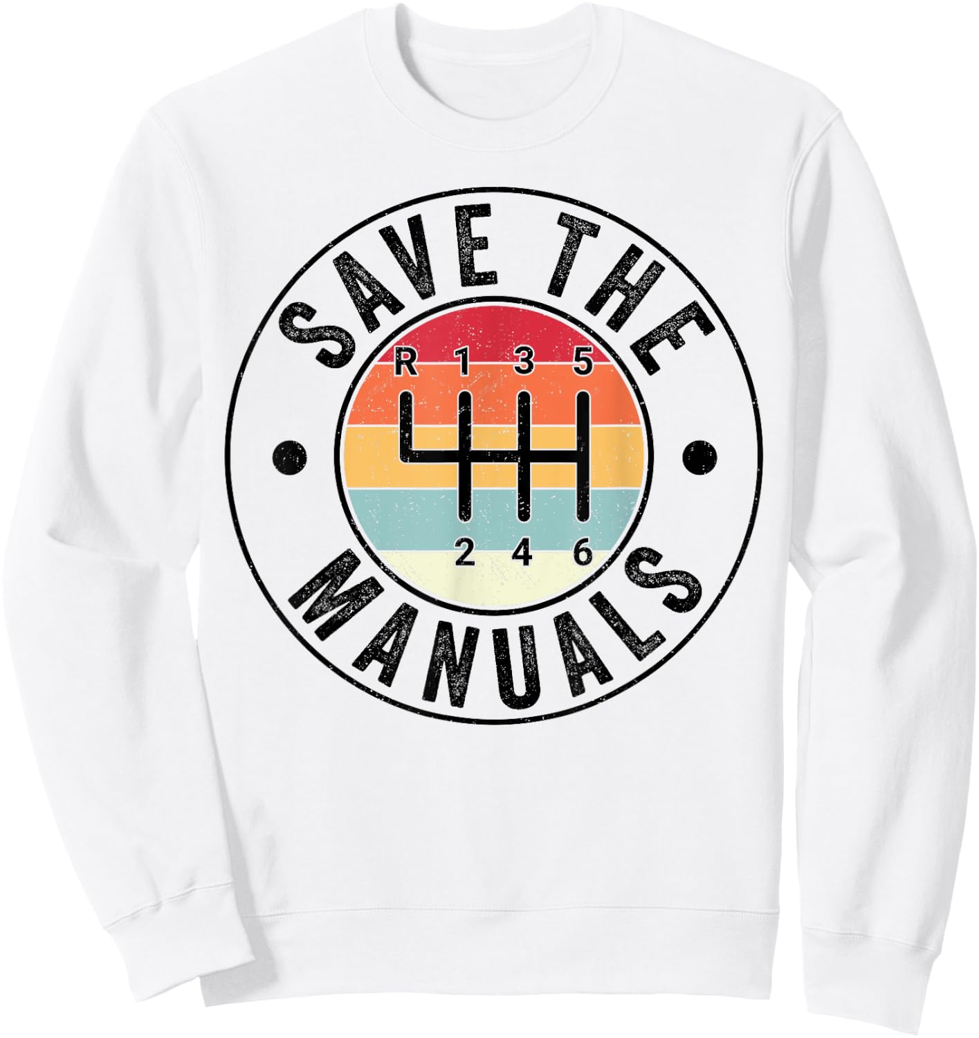 Save The Manuals 6-Gang-Schaltgetriebe, drei Pedale Sweatshirt - Sweatshirt | White