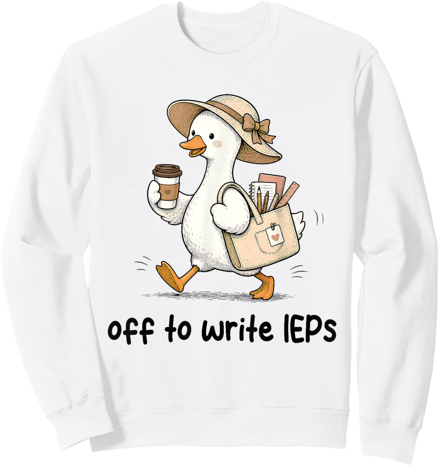 Funny Goose Special Education SPED Teacher Back to School Sweatshirt - Sweatshirt | White
