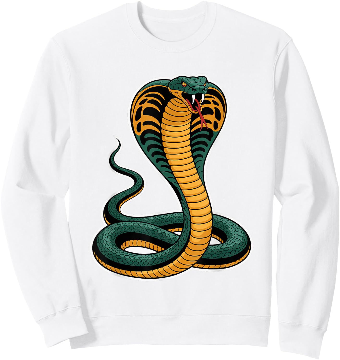 Fierce Cobra Snake Tattoo Style Red Orange Gradient Sweatshirt - Sweatshirt | White