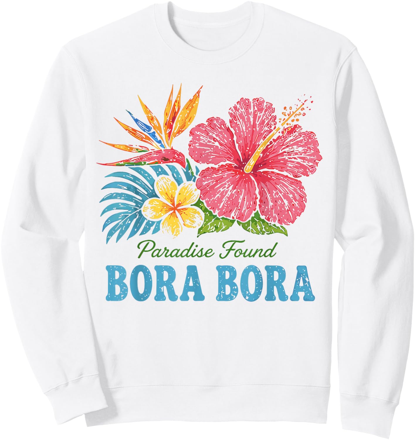 Bora Bora Retro Vintage Tropical Beach Vacation Sweatshirt - Sweatshirt | White