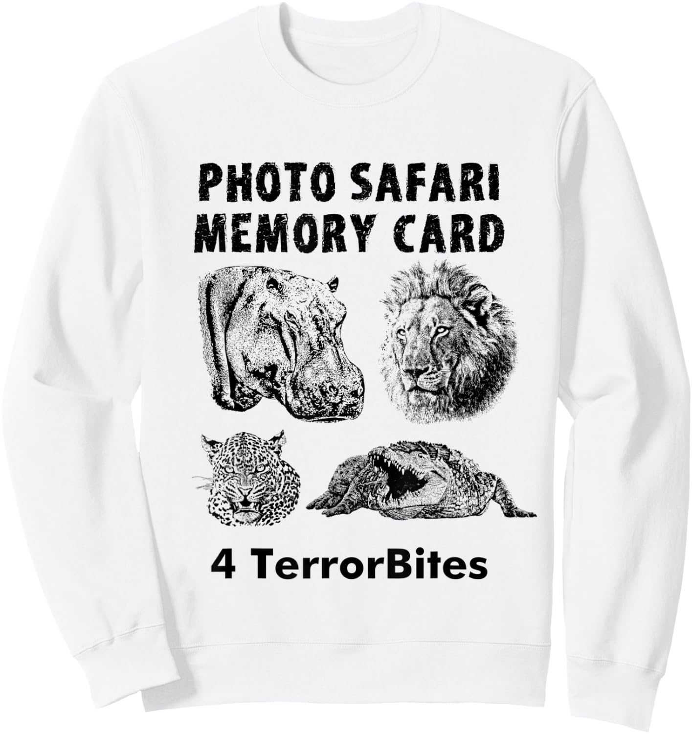 Foto Safari lustige Speicherkarte Terrorbite Artwork Sweatshirt - Sweatshirt | White
