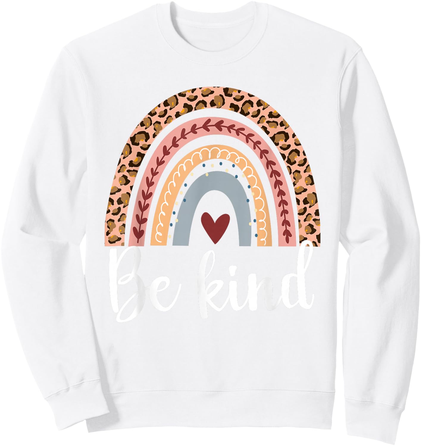Be kind with leopard rainbow for anti bullying unity day Sweatshirt - Sweatshirt | White