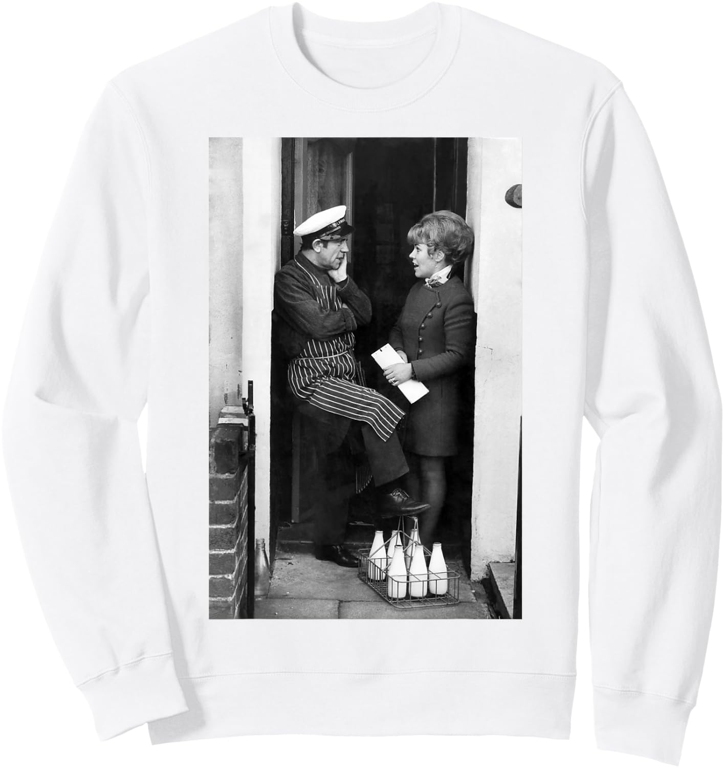 Le comédien Norman Wisdom dans Le rôle de Milkman à Londres 1972 Sweatshirt - Sweatshirt | White