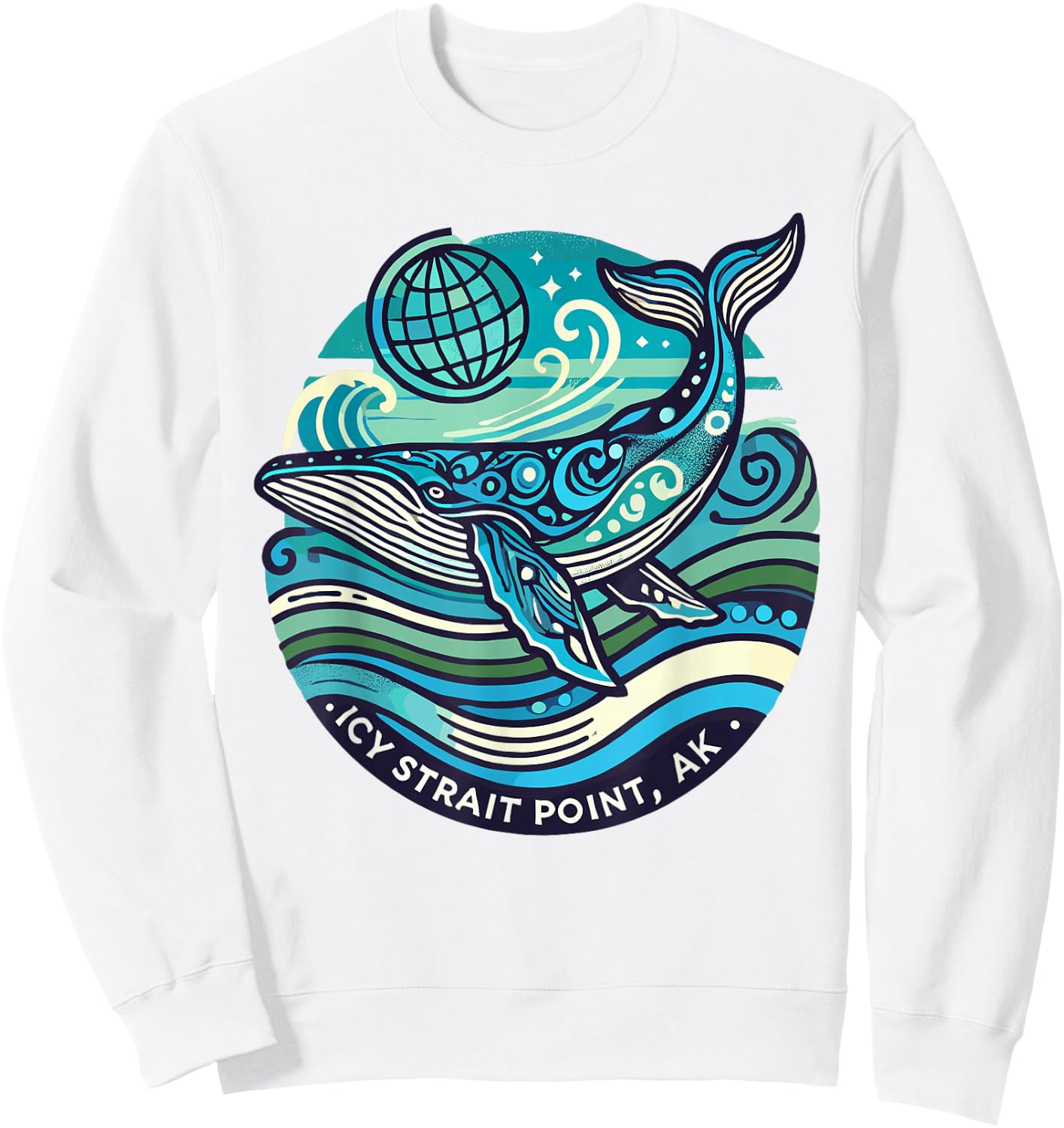 Icy Strait Point, AK Shirt Alaska Adventure Moose Sweatshirt - Sweatshirt | White