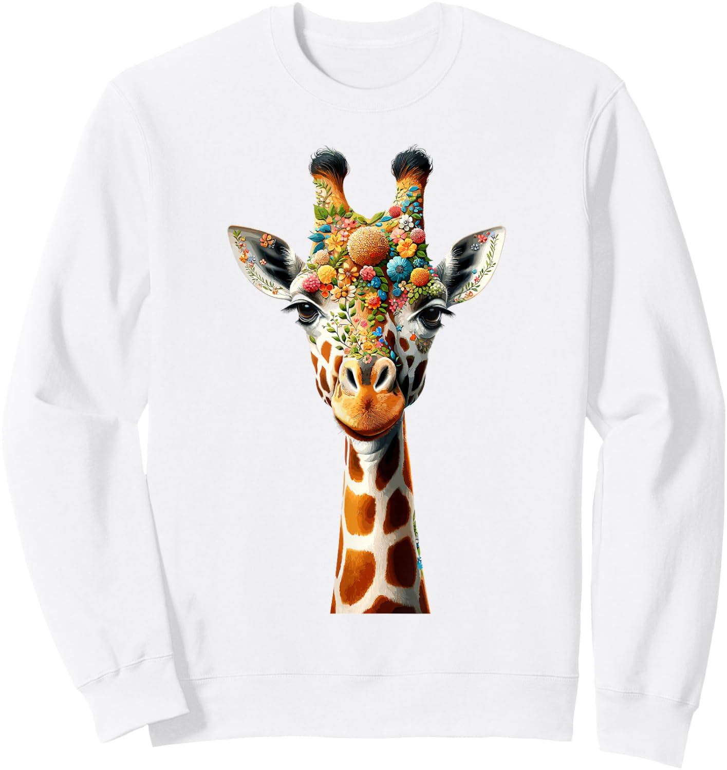 Floral Aesthetic Giraffe Lover Shirt Giraffe Sweatshirt - Sweatshirt | White