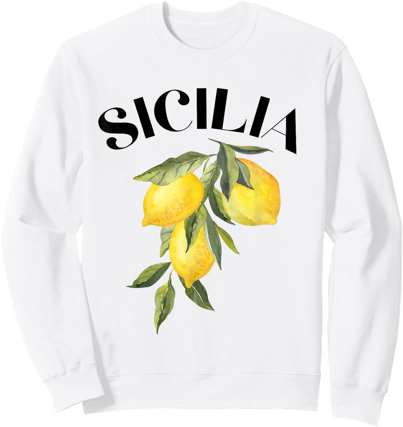 Sicily Lemon Art Italian Fruit Lover Italy Sicilia Vintage Sweatshirt - Sweatshirt | White
