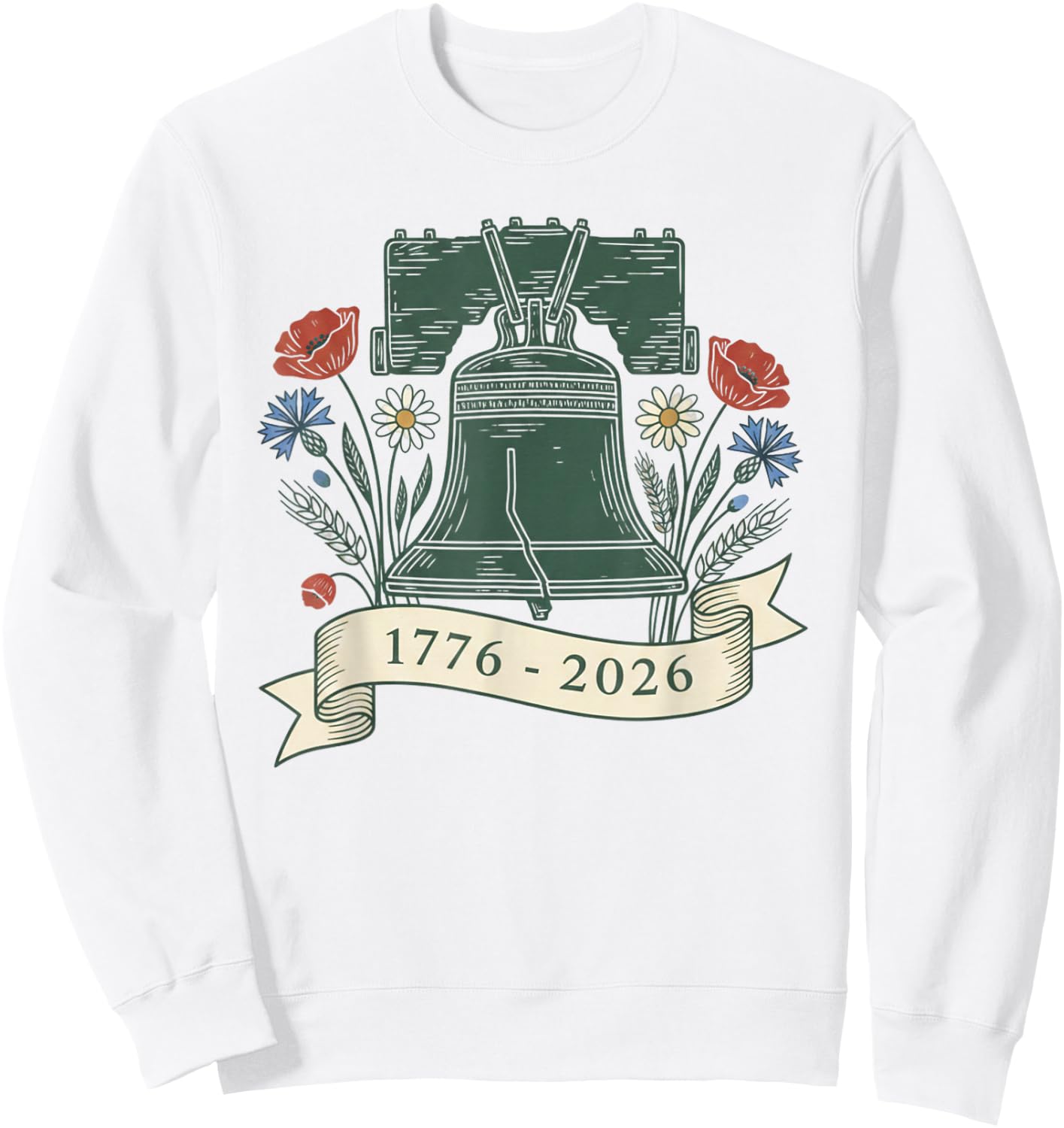 250th 4th of July American 250y 1776 2026 Independence Day Sweatshirt - Sweatshirt | White