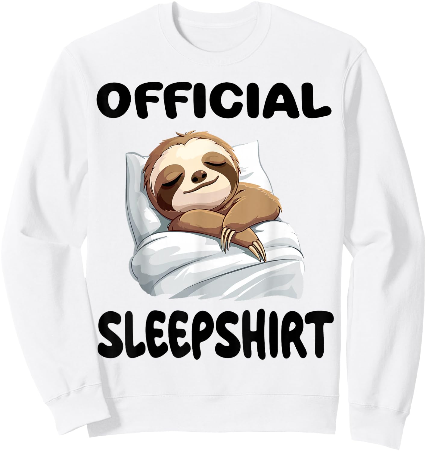 Sloth Animal Official Sleepshirt Pajamas Nightgown Sweatshirt - Sweatshirt | White