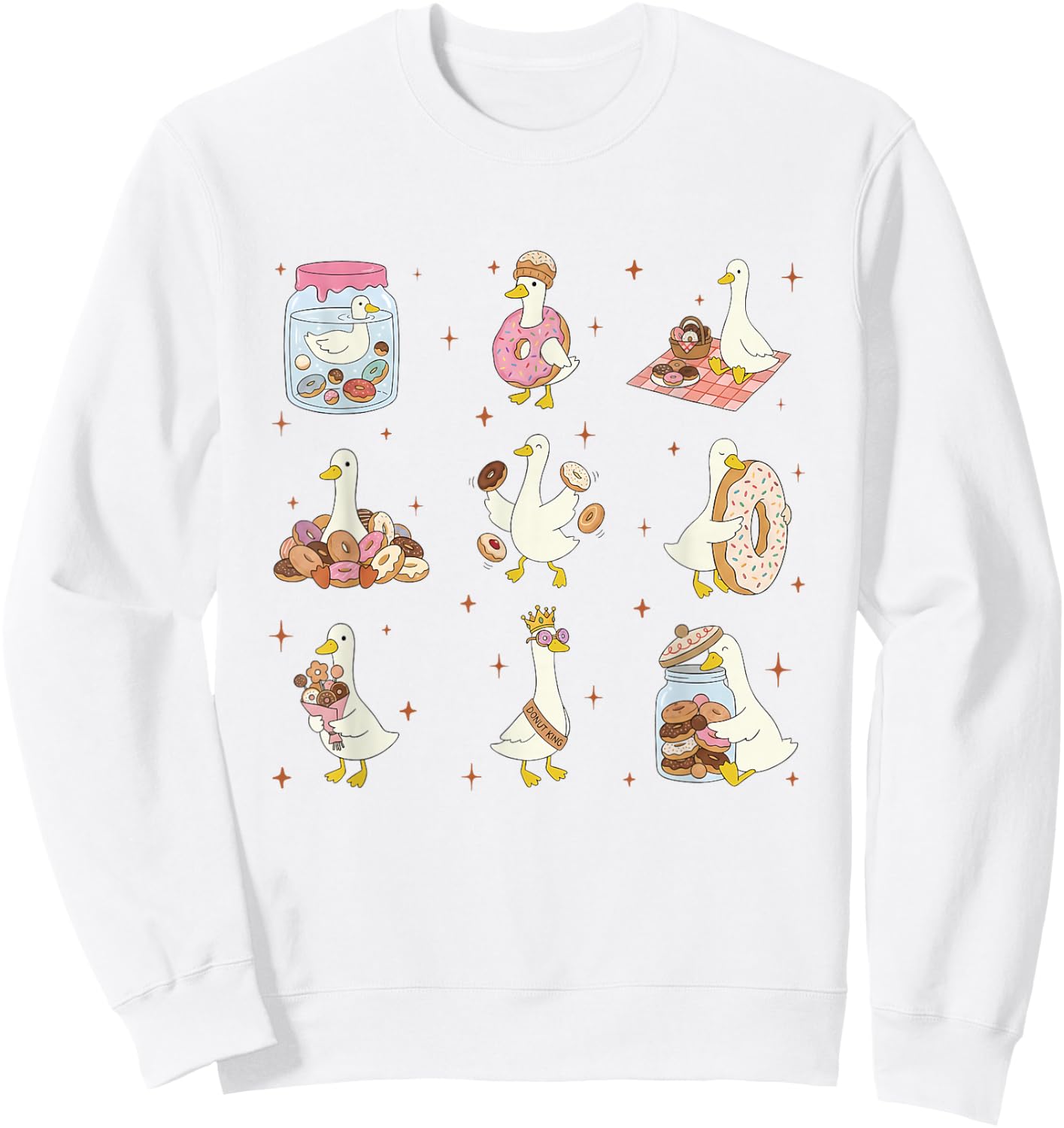 Women Donut Lover Silly Goose Party Donuts Bakery Lover Sweatshirt - Sweatshirt | White