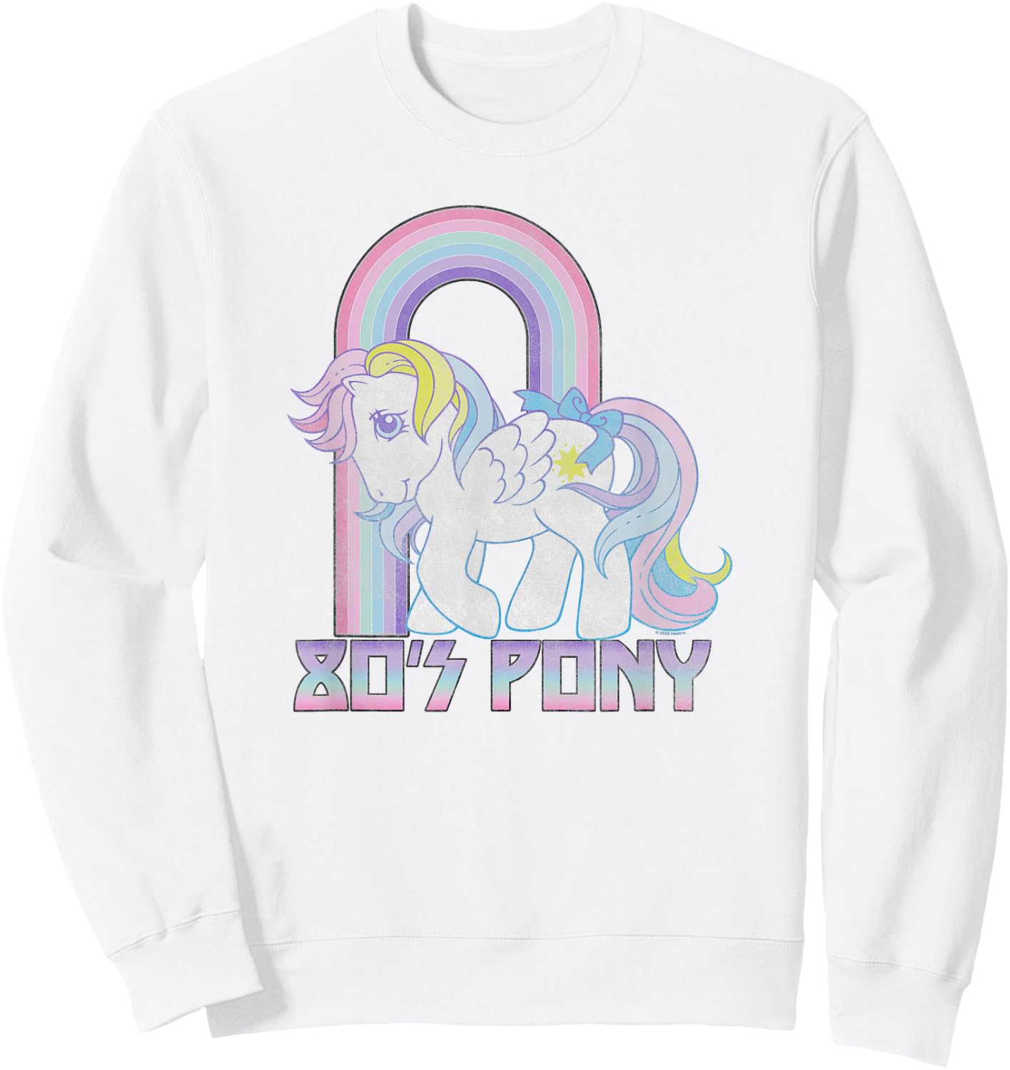 My Little Pony Starshine Retro 80's Pony Rainbow Logo Sweatshirt - Sweatshirt | White