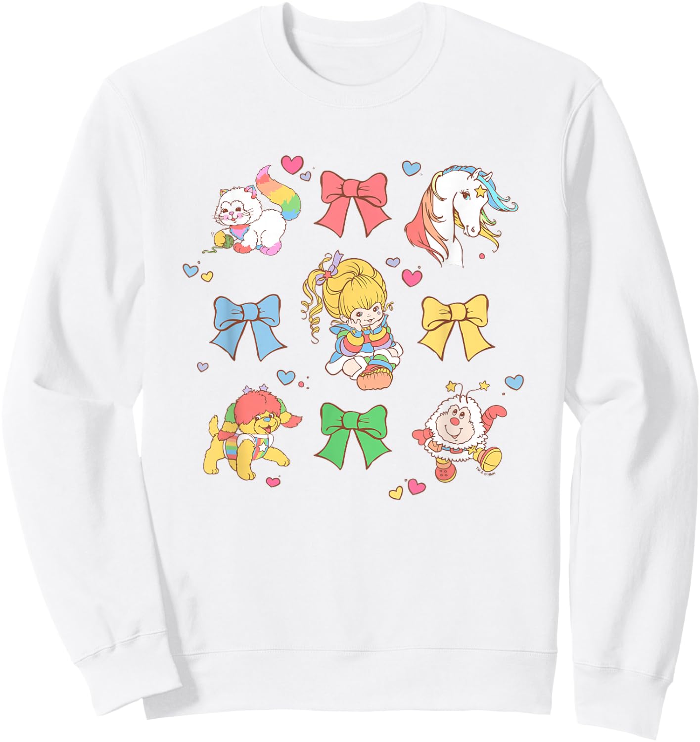Rainbow Brite Unicorn Bows & Sprites Jumble Sweatshirt - Sweatshirt | White