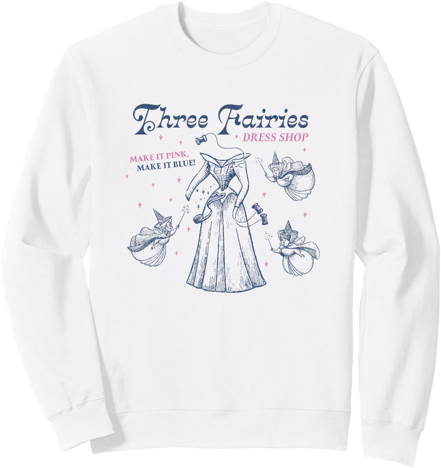 Disney Cinderella Three Fairies Making It Big Chest Poster Sweatshirt - Sweatshirt | White