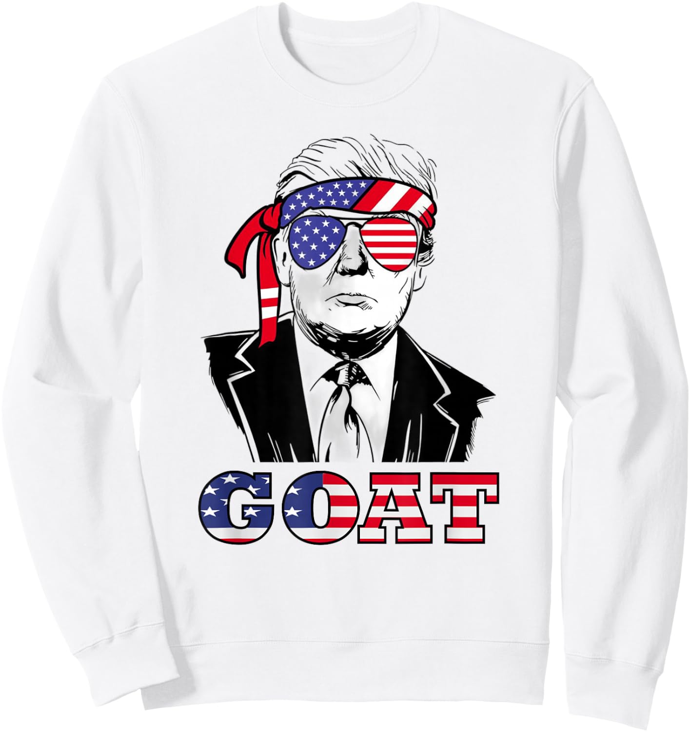 GOAT Trump 2024 Presidential Trump Election Sweatshirt - Sweatshirt | White