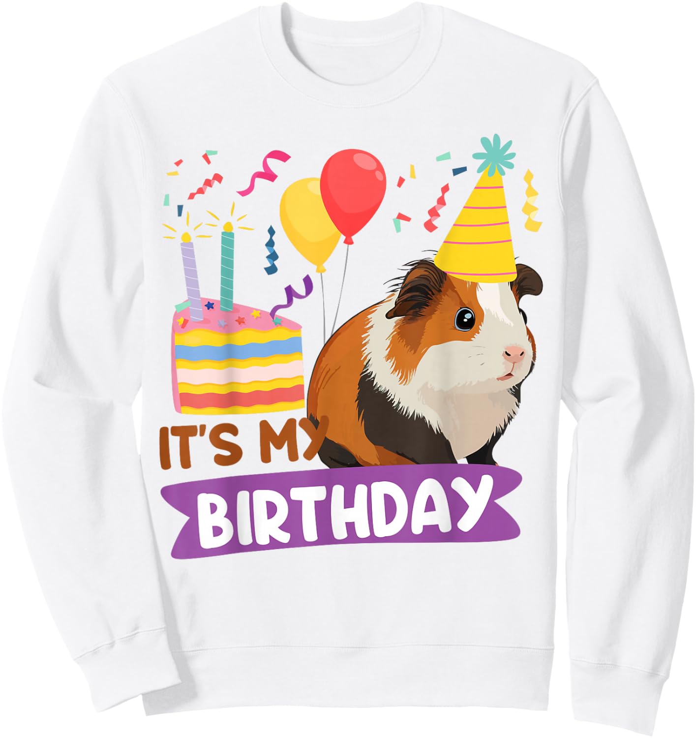 Guinea Pig Birthday It's My Birthday Sweatshirt - Sweatshirt | White
