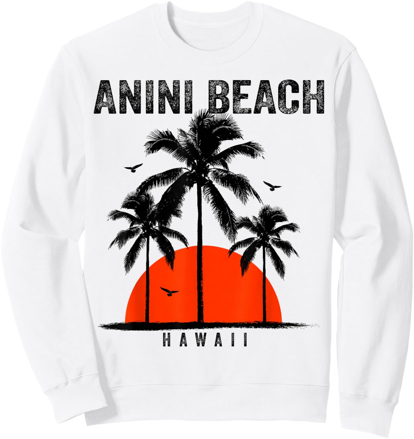Anini Beach Hawaii Surfing Surfboarding Sweatshirt - Sweatshirt | White