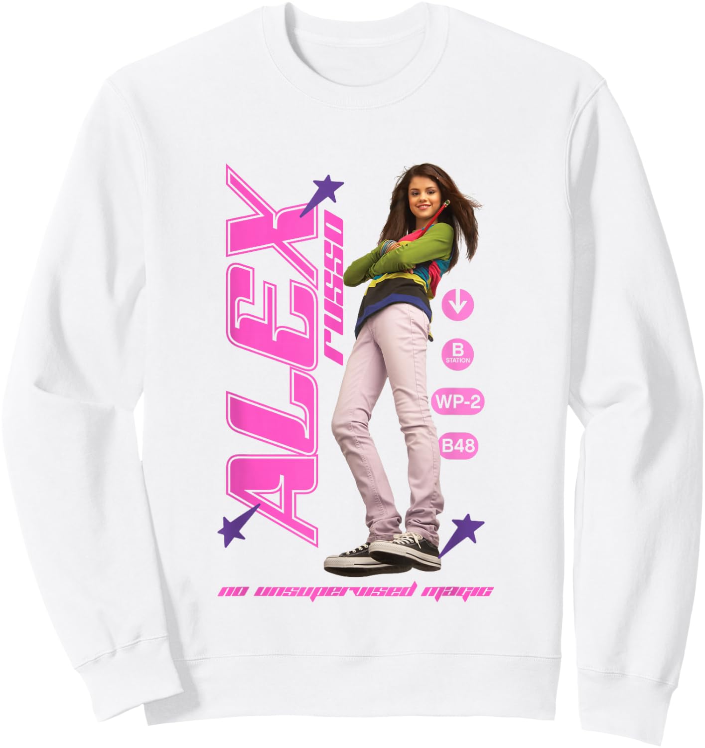 Disney Wizards of Waverly Place Alex Russo Girly Big Poster , white, S Sweatshirt - Sweatshirt | White