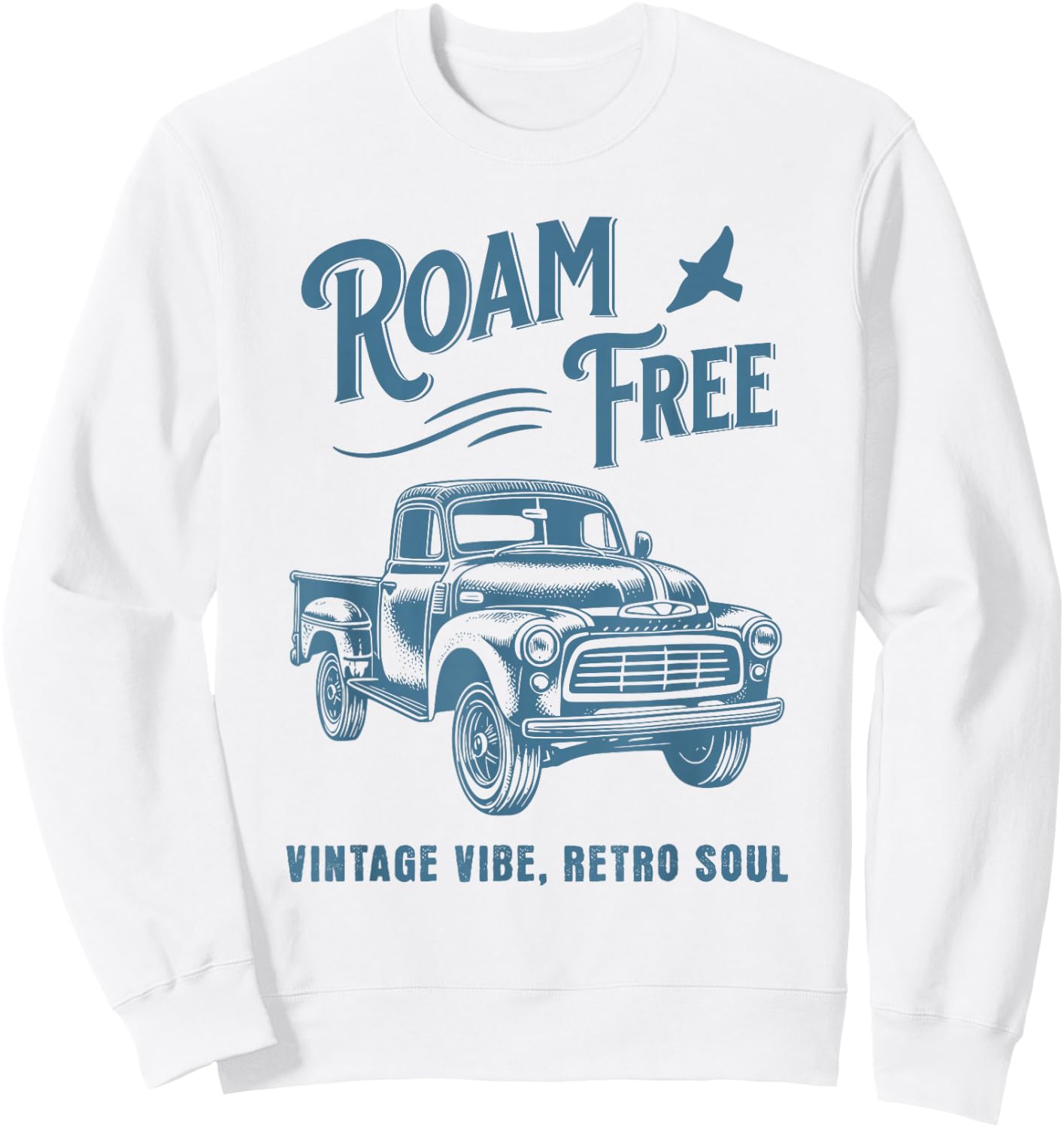 Vintage Pickup Truck Pick Up V8 Retro Style Classic Car Sweatshirt - Sweatshirt | White